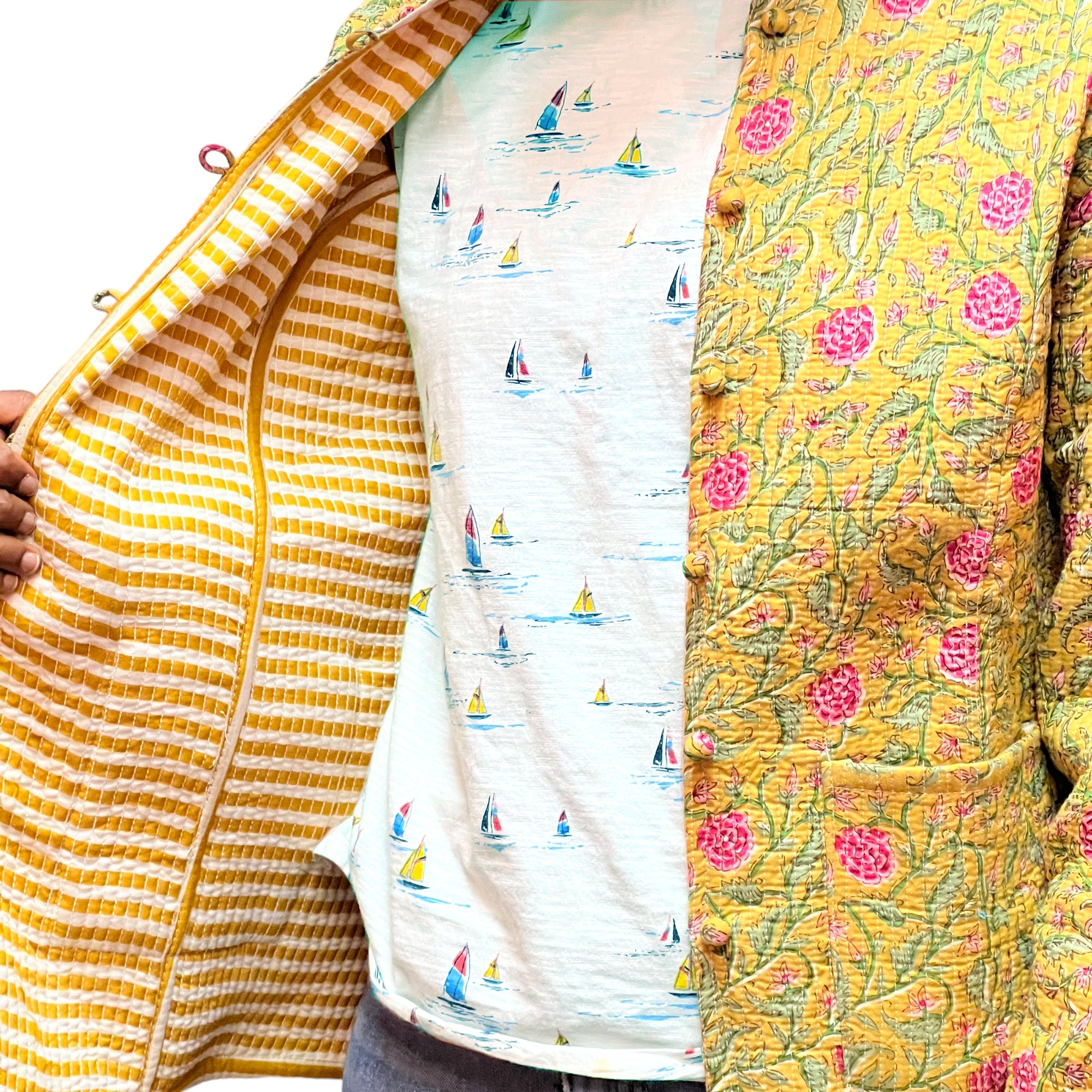 AR Reversible Quilted Short Jackets - Vintage India NYC