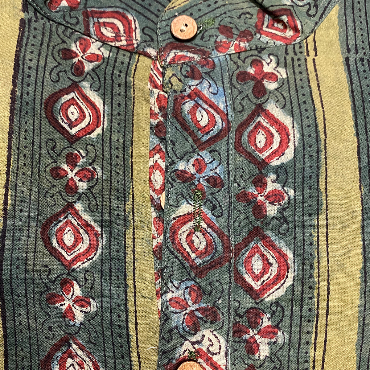 AR Mens Block Print Short Kurta - Vintage India NYC