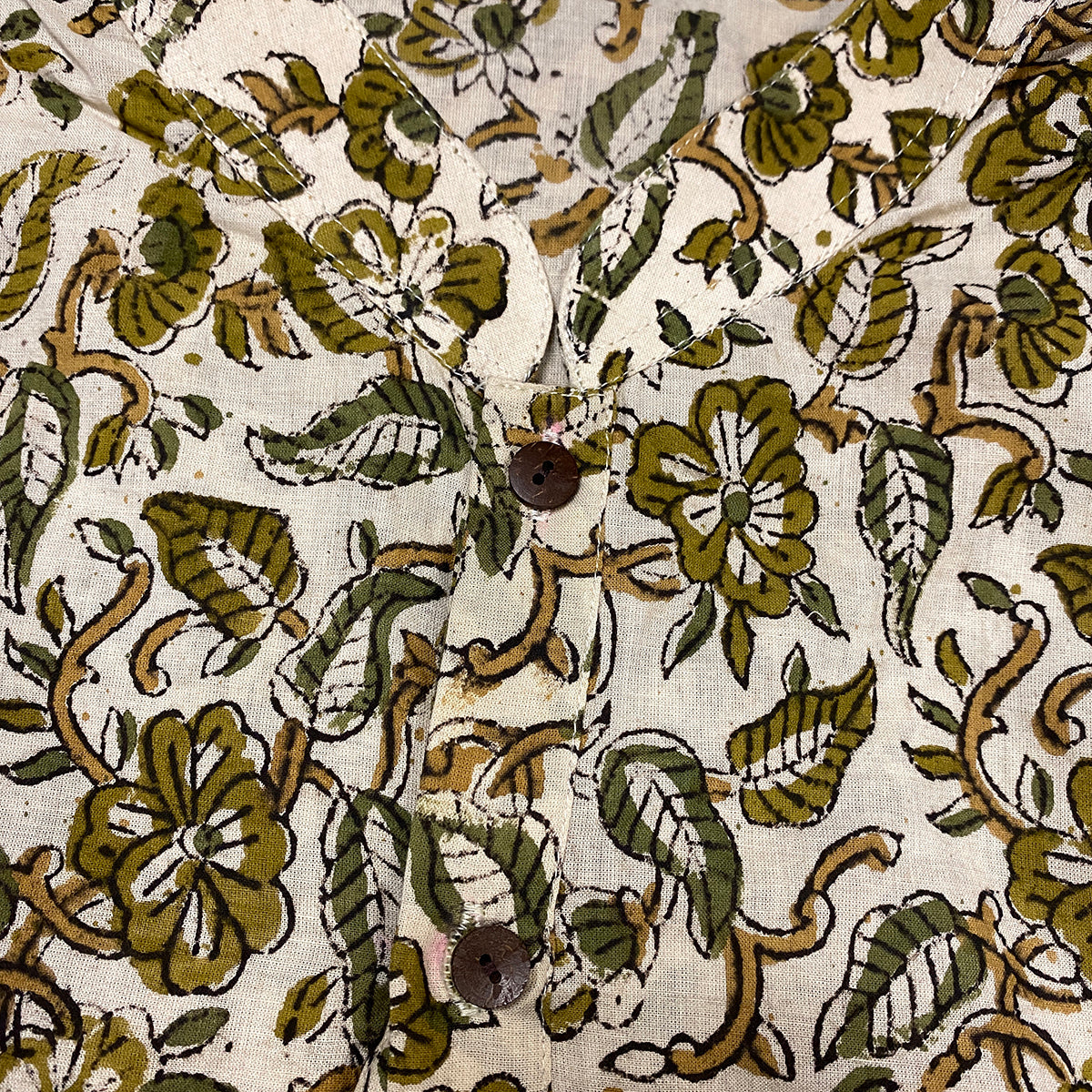 AR Mens Block Print Short Kurta - Vintage India NYC