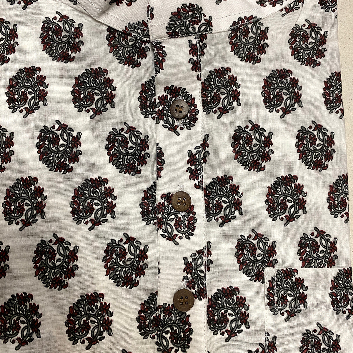 AR Mens Block Print Short Kurta - Vintage India NYC