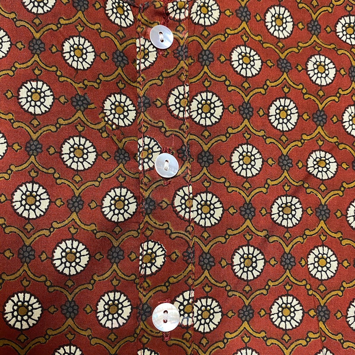 AR Mens Block Print Short Kurta - Vintage India NYC