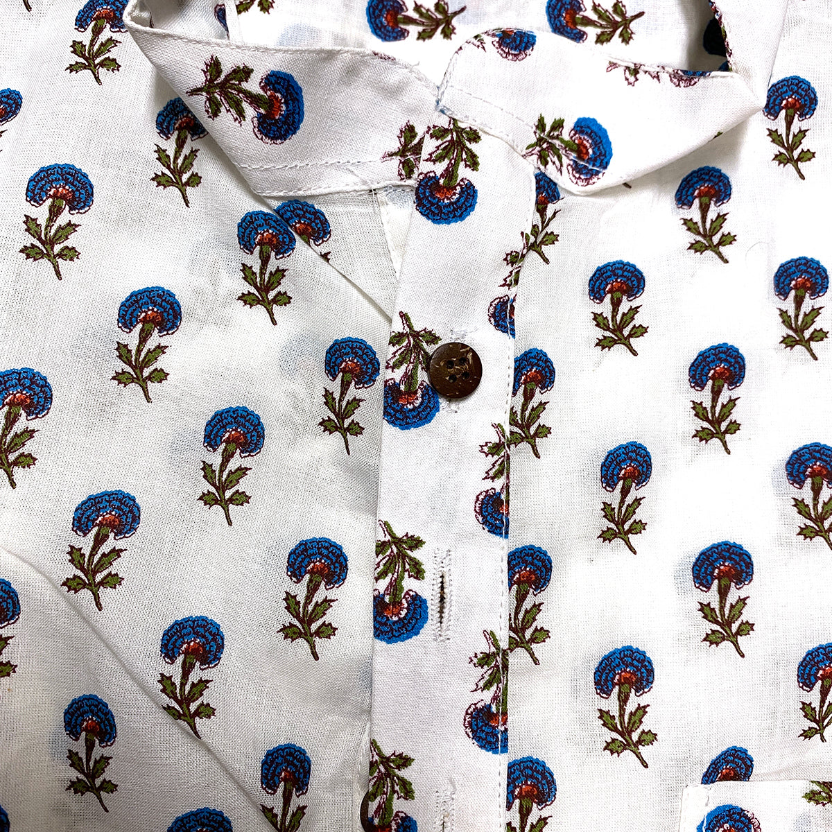 AR Mens Block Print Short Kurta - Vintage India NYC