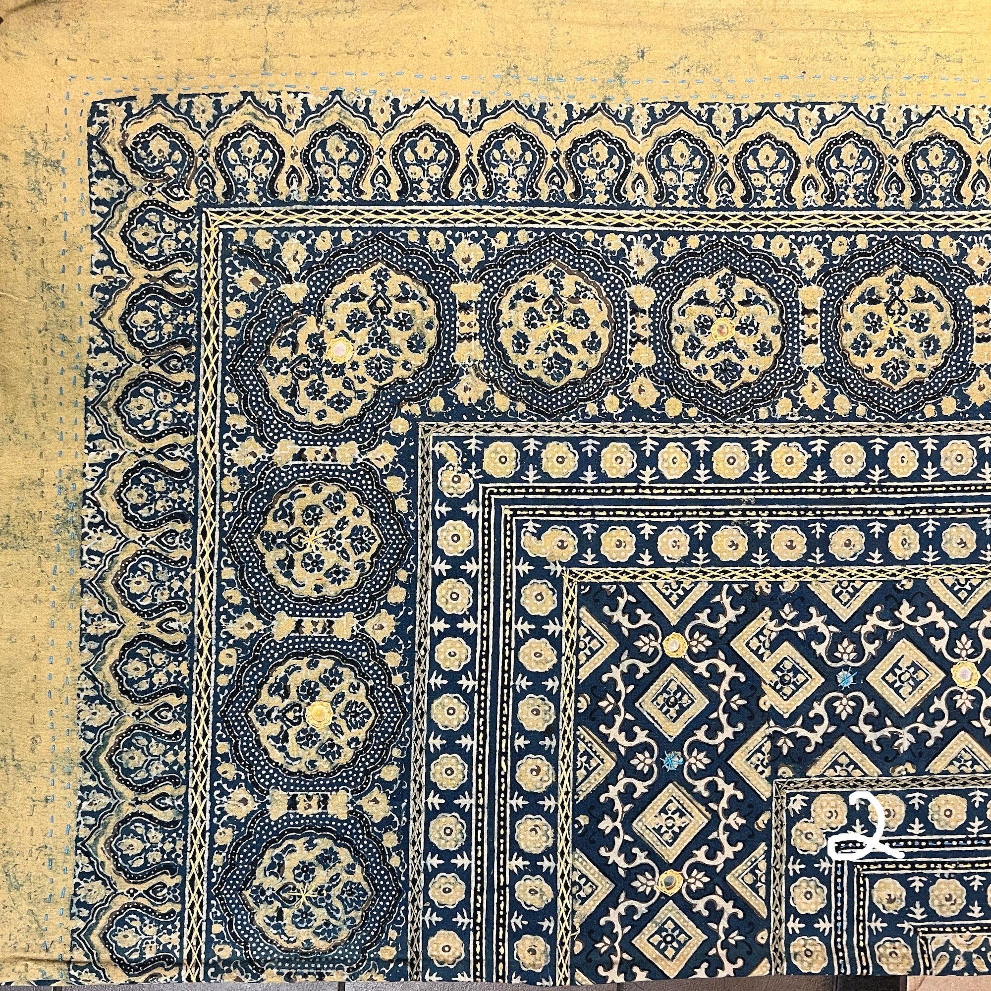 Ajrakh Queen Bed Covers-Many Colors - Vintage India NYC