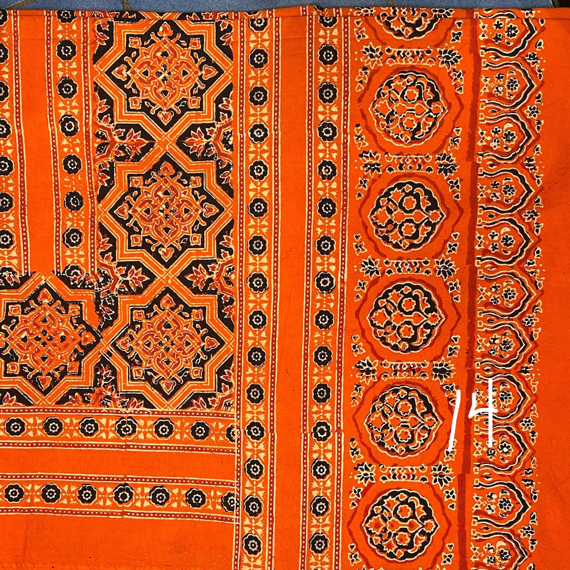 Ajrakh Queen Bed Covers-Many Colors - Vintage India NYC