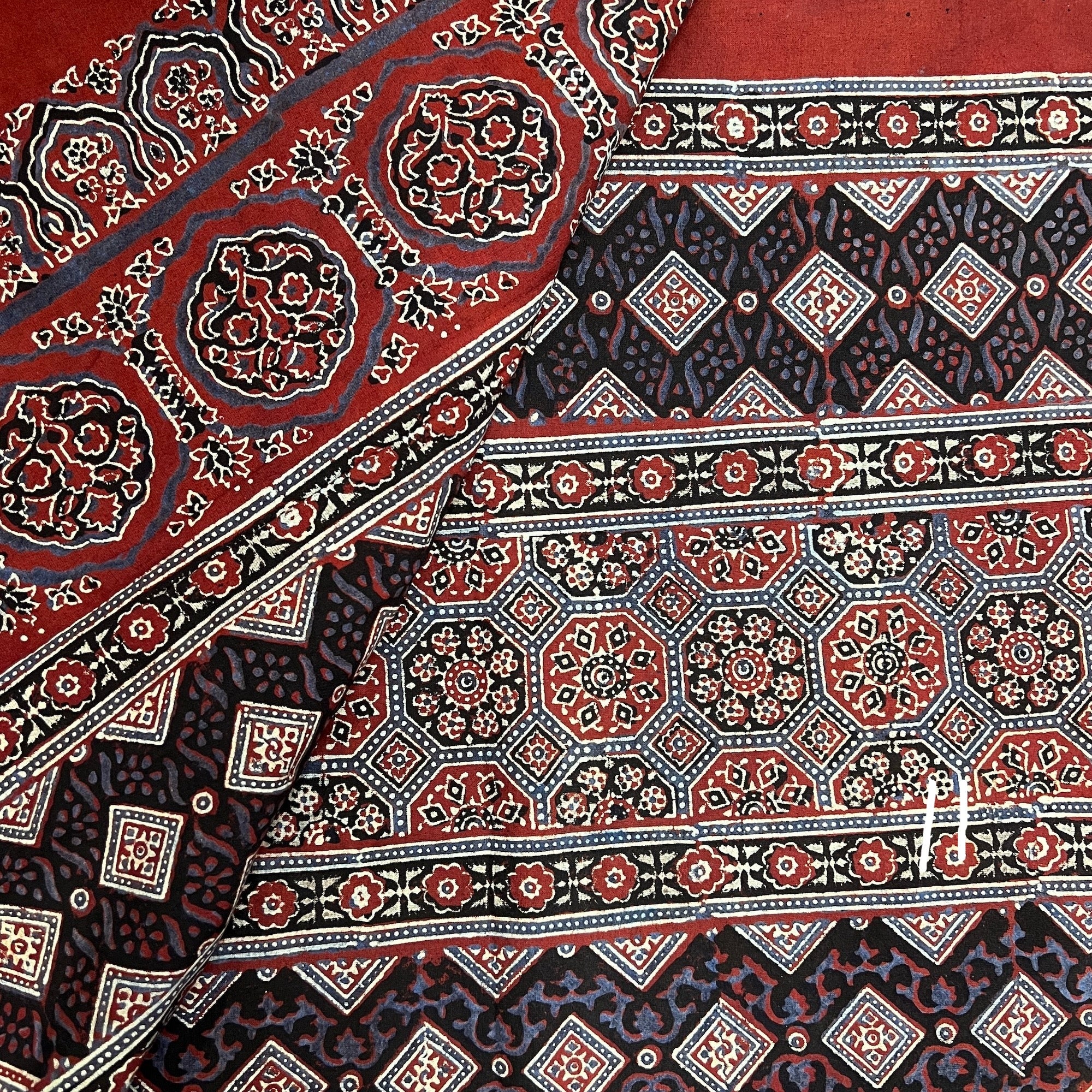 Ajrakh Queen Bed Covers-Many Colors - Vintage India NYC
