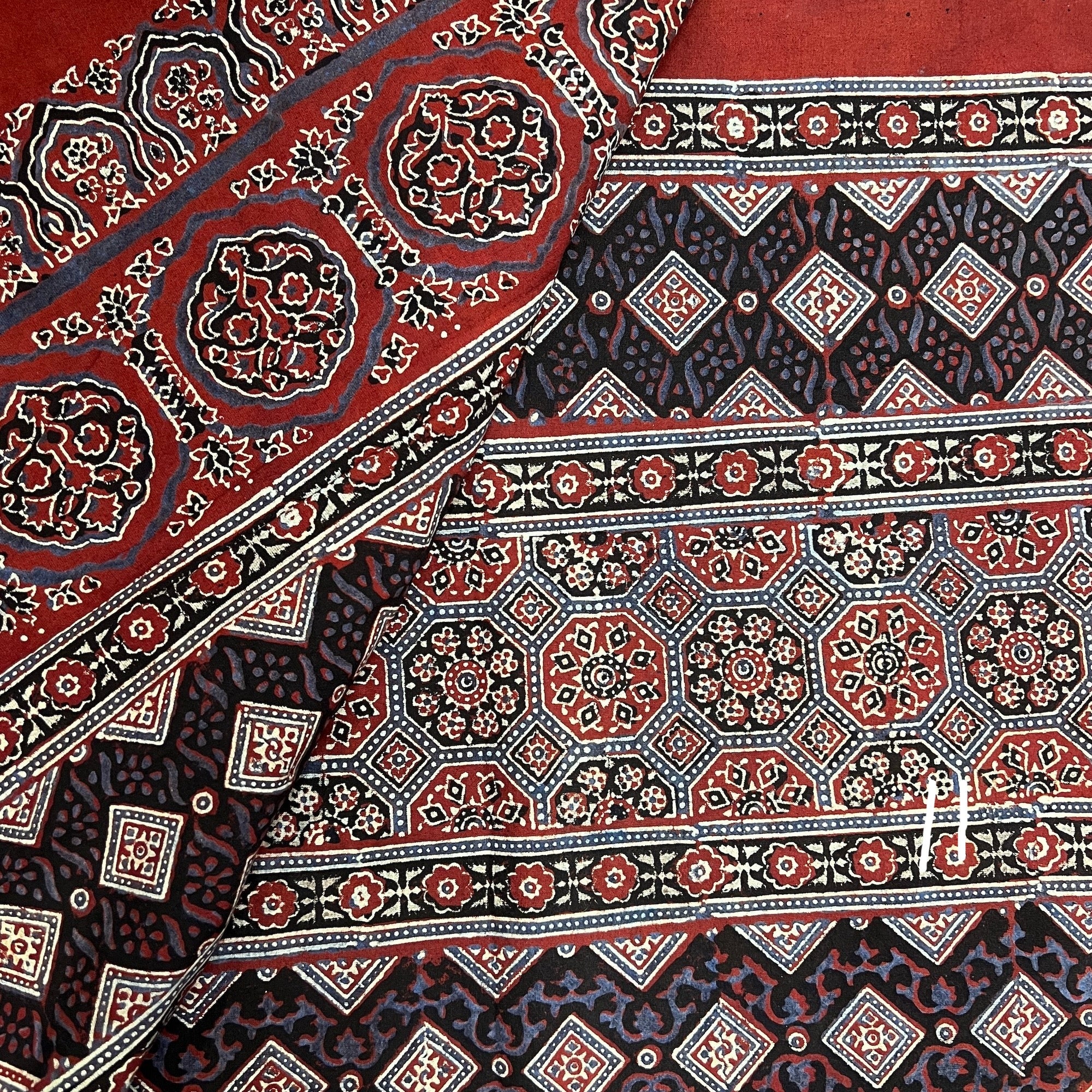 Ajrakh Queen Bed Covers-Many Colors - Vintage India NYC