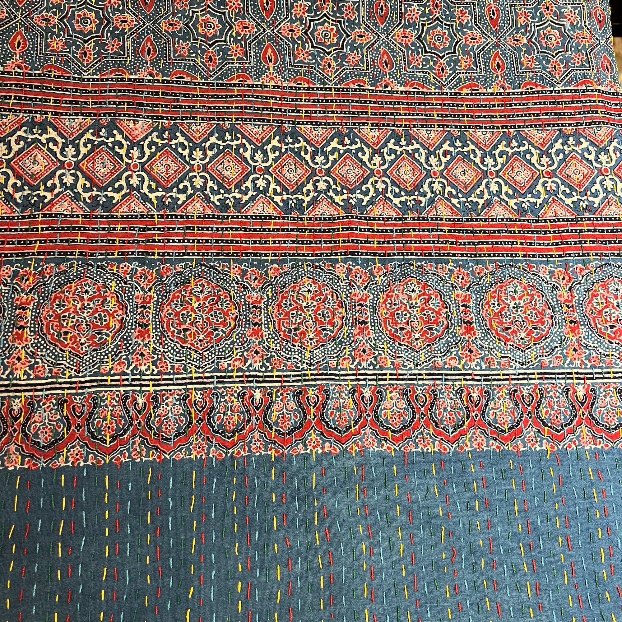 Ajrakh Kantha Quilts-Many Colors - Vintage India NYC