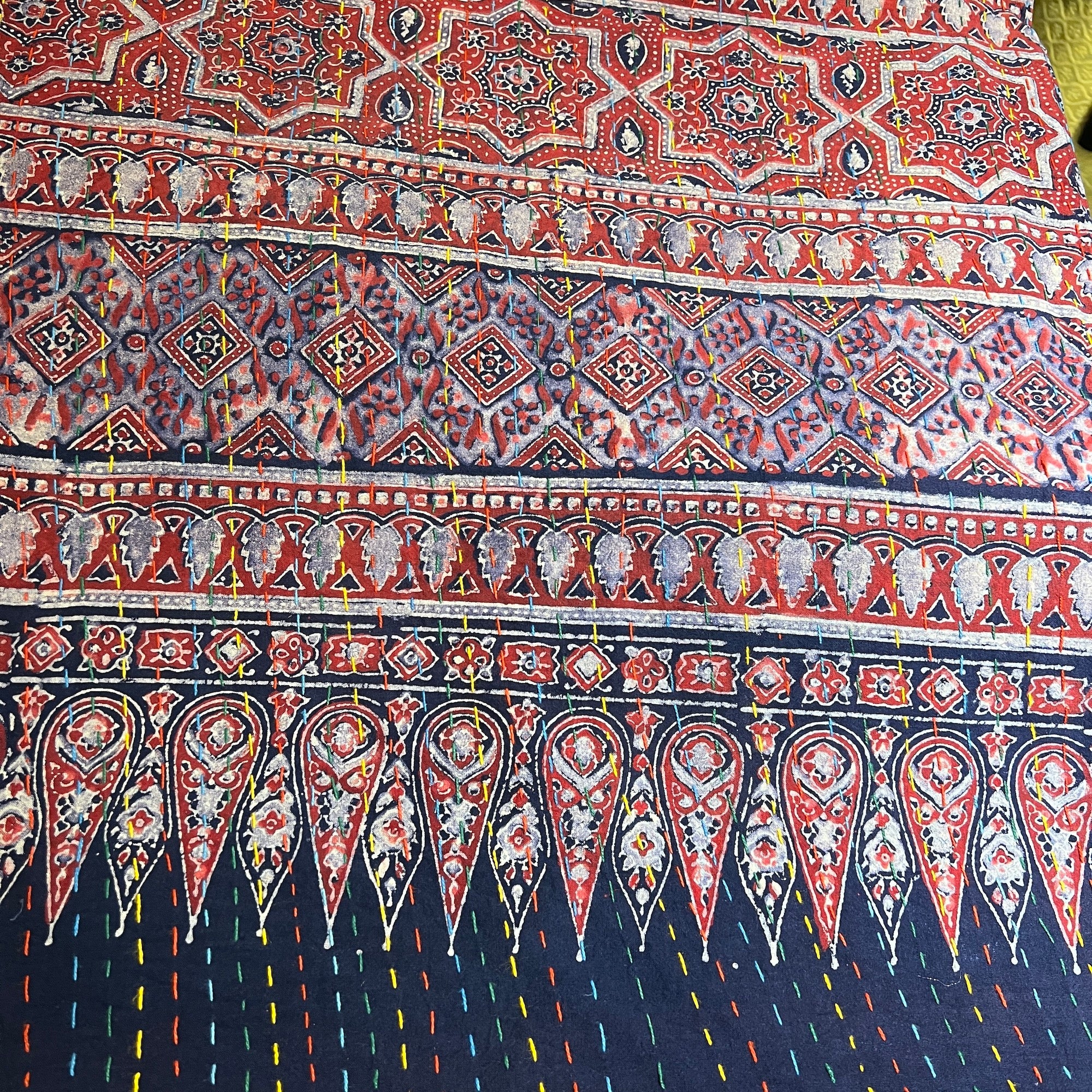 Ajrakh Kantha Quilts-Many Colors - Vintage India NYC