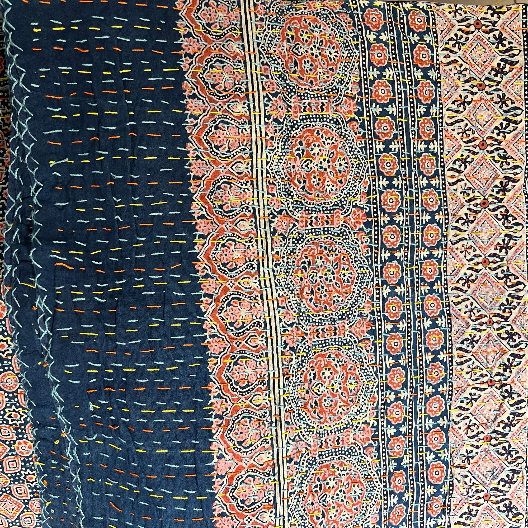 Ajrakh Kantha Quilts-Many Colors - Vintage India NYC