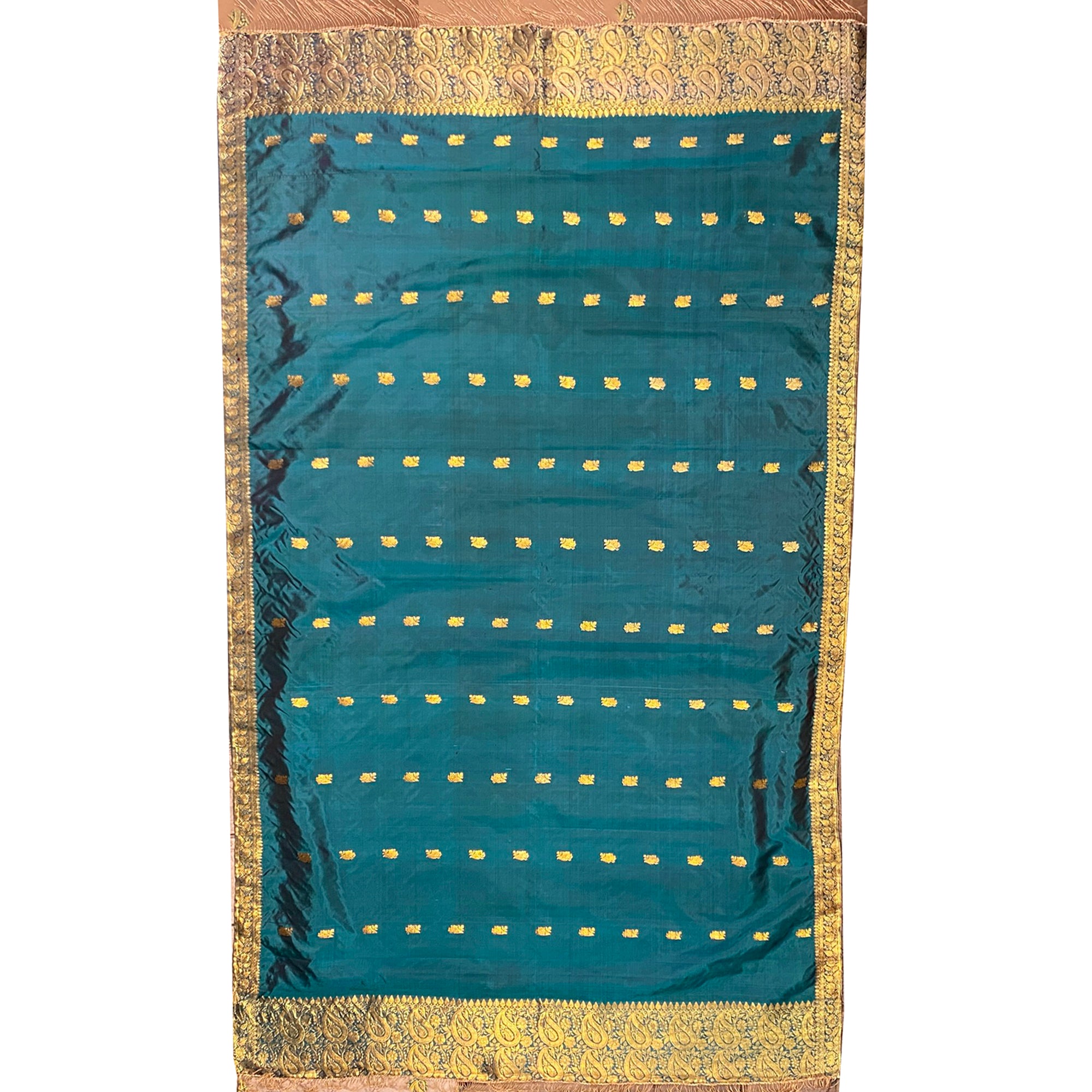 Handwoven Pure Silk and Gold Zari Dupatta Stoles-Many Colors - Vintage India NYC