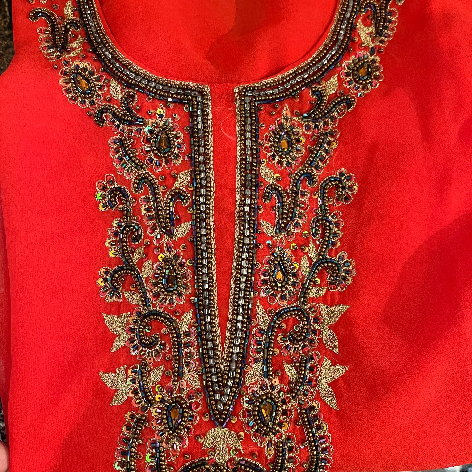 DT Georgette Kurti Size 38 - Vintage India NYC