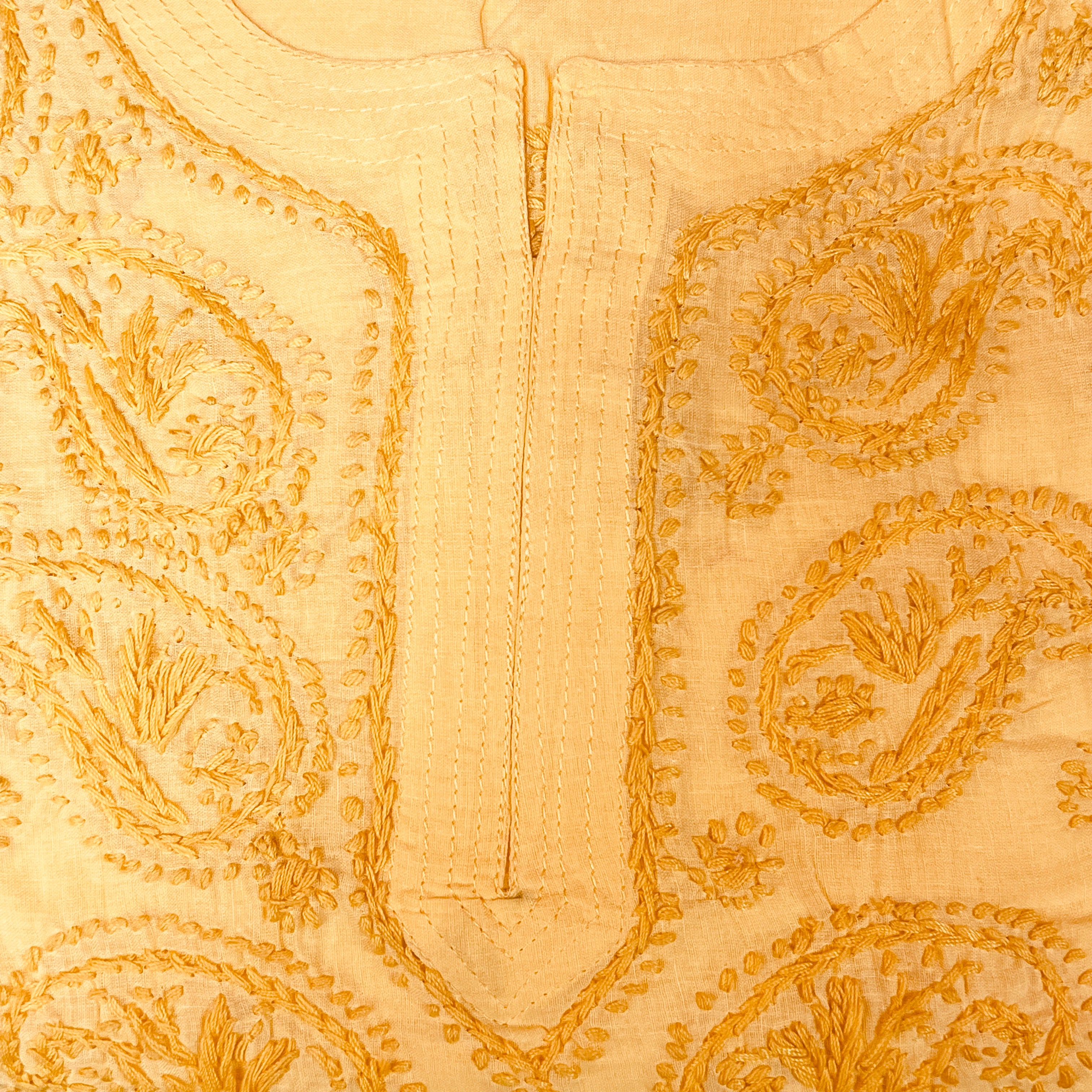 AR Long Embroidered Cotton Tunic Kurtis- L - Vintage India NYC