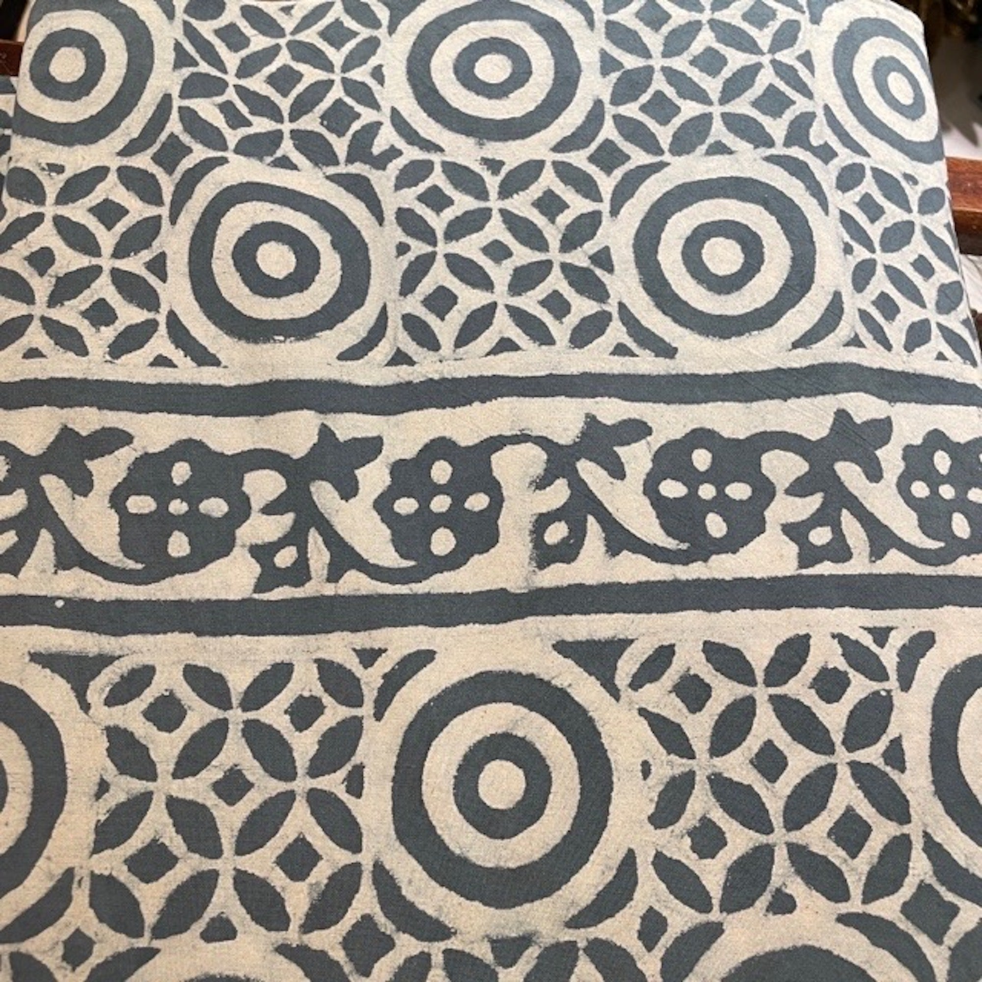 Queen Grey Block Print Bedcover Collection - Vintage India NYC