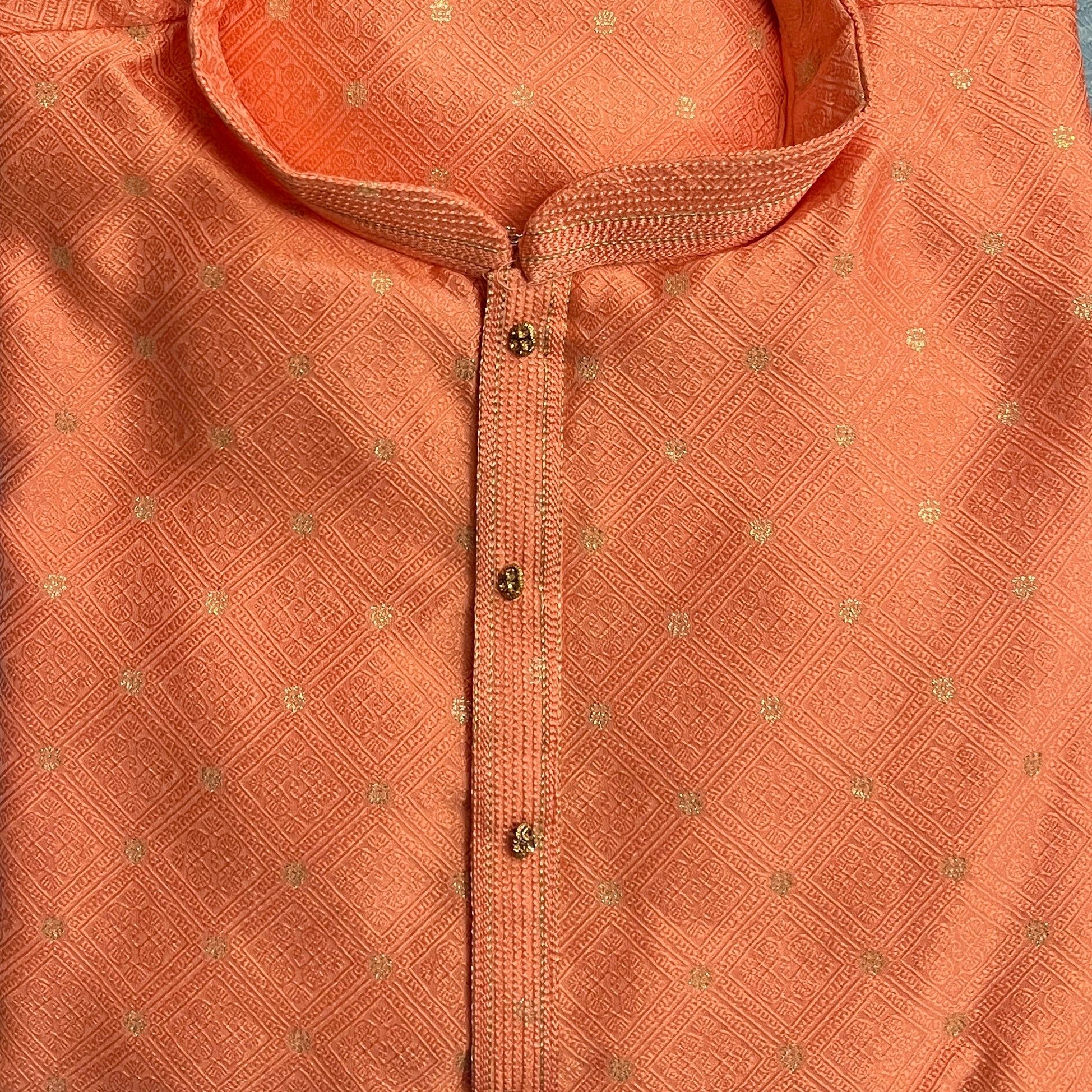 YD Diamond Gold Brocade Kurta - 4 colors - Vintage India NYC