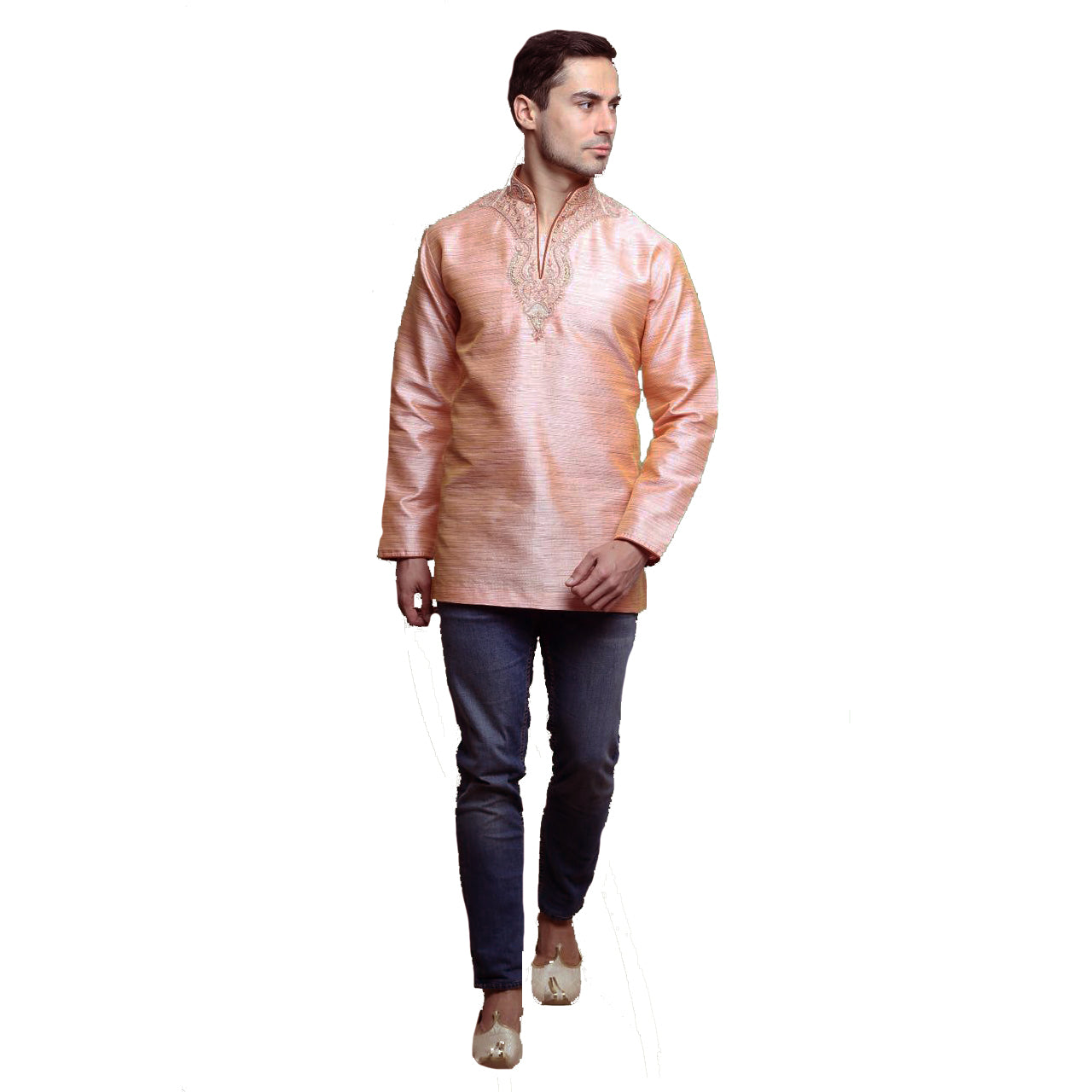 DT Blush Pink Short Men's Kurta - Vintage India NYC