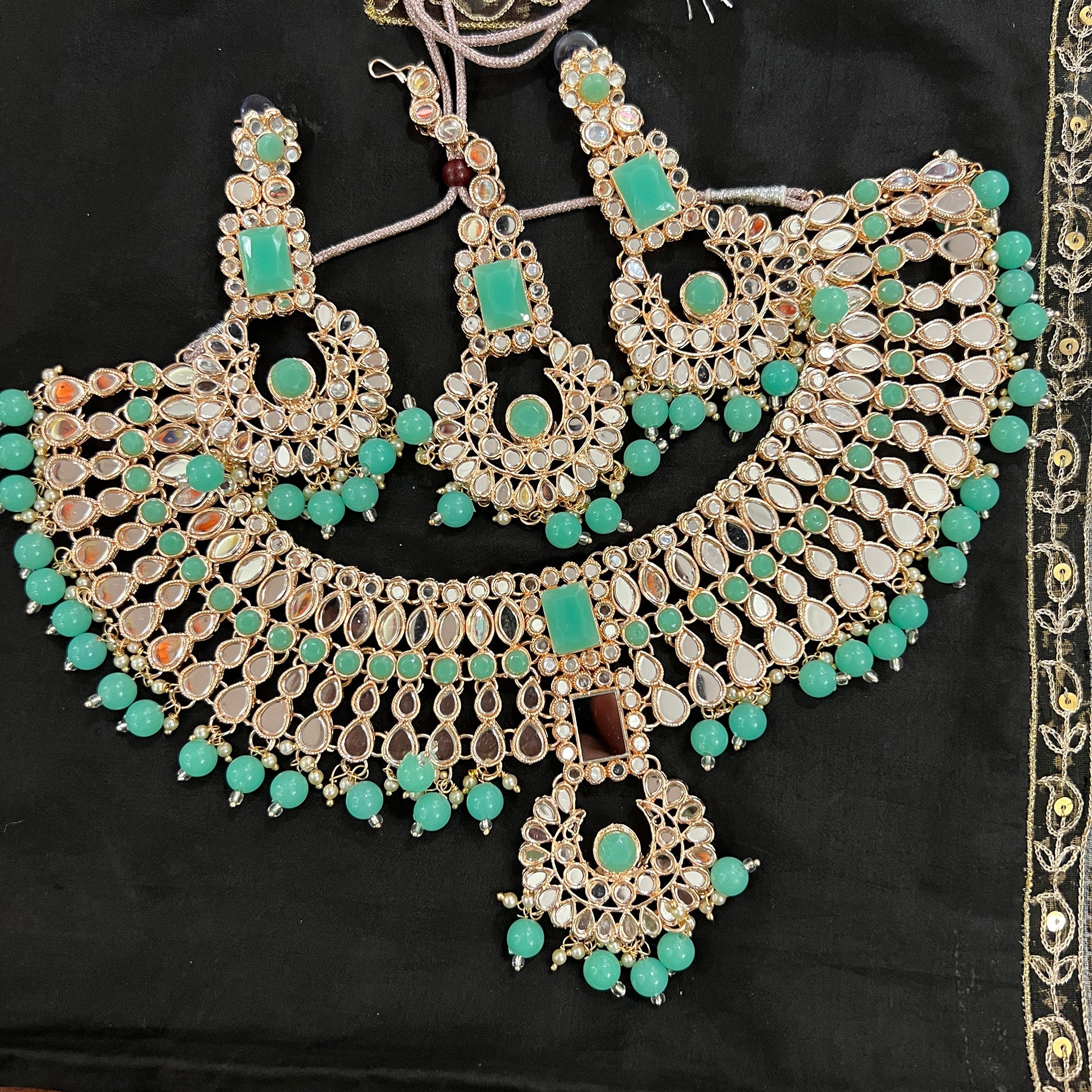 DT Rose Gold Mirror Necklace Sets - Vintage India NYC