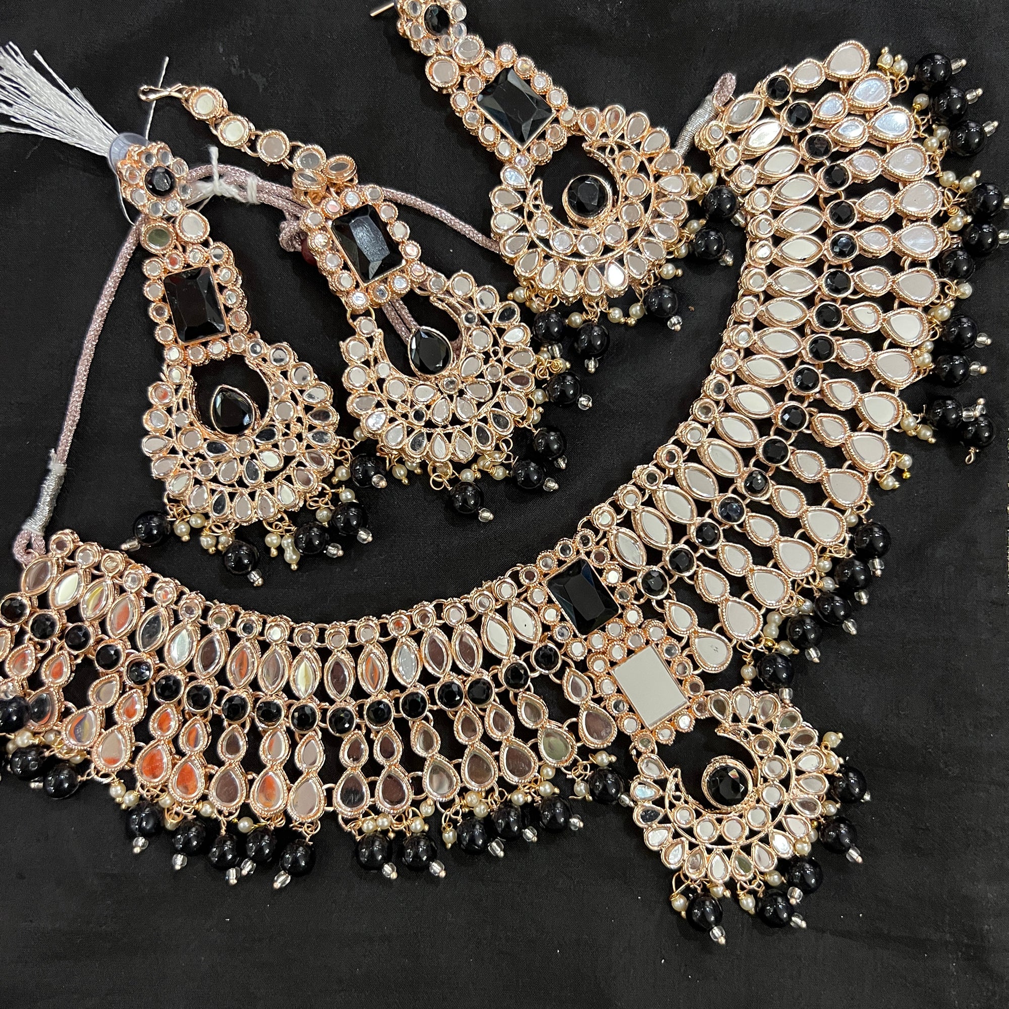 DT Rose Gold Mirror Necklace Sets - Vintage India NYC