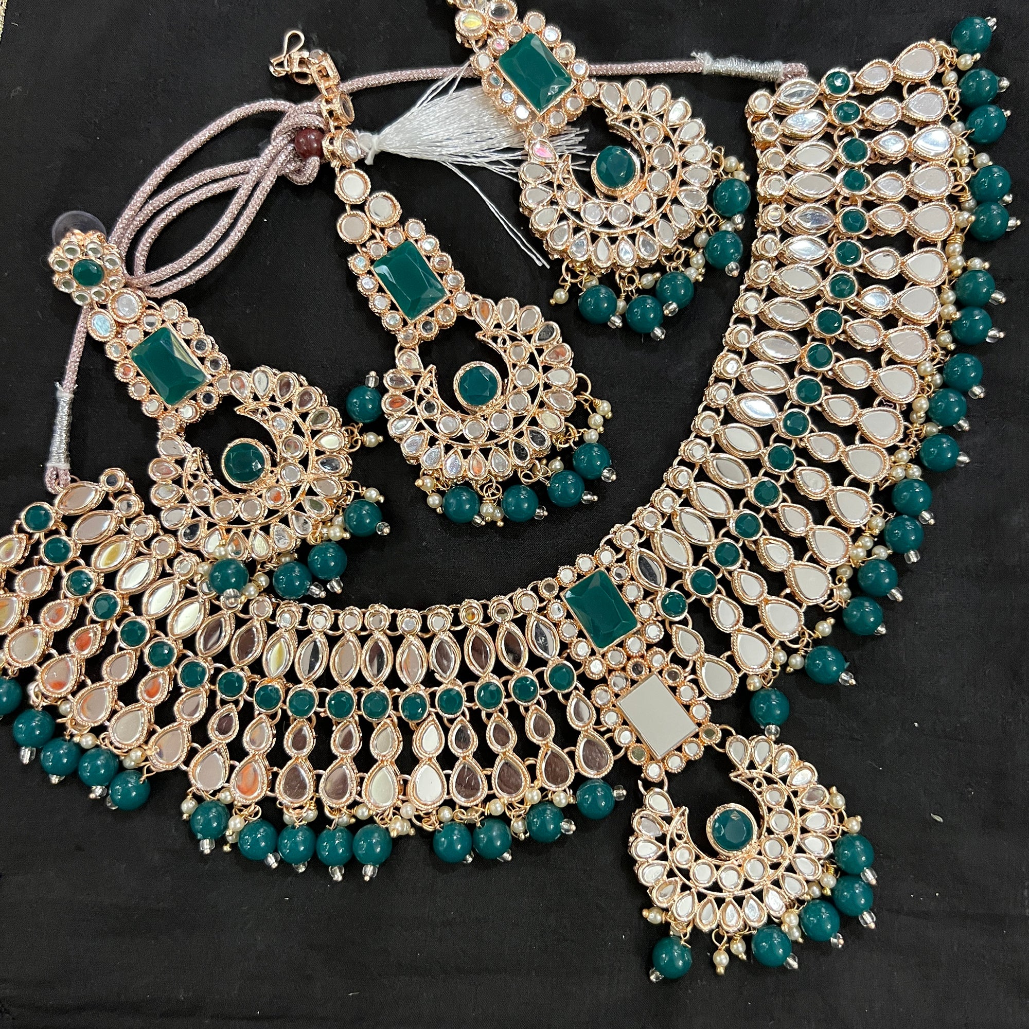 DT Rose Gold Mirror Necklace Sets - Vintage India NYC