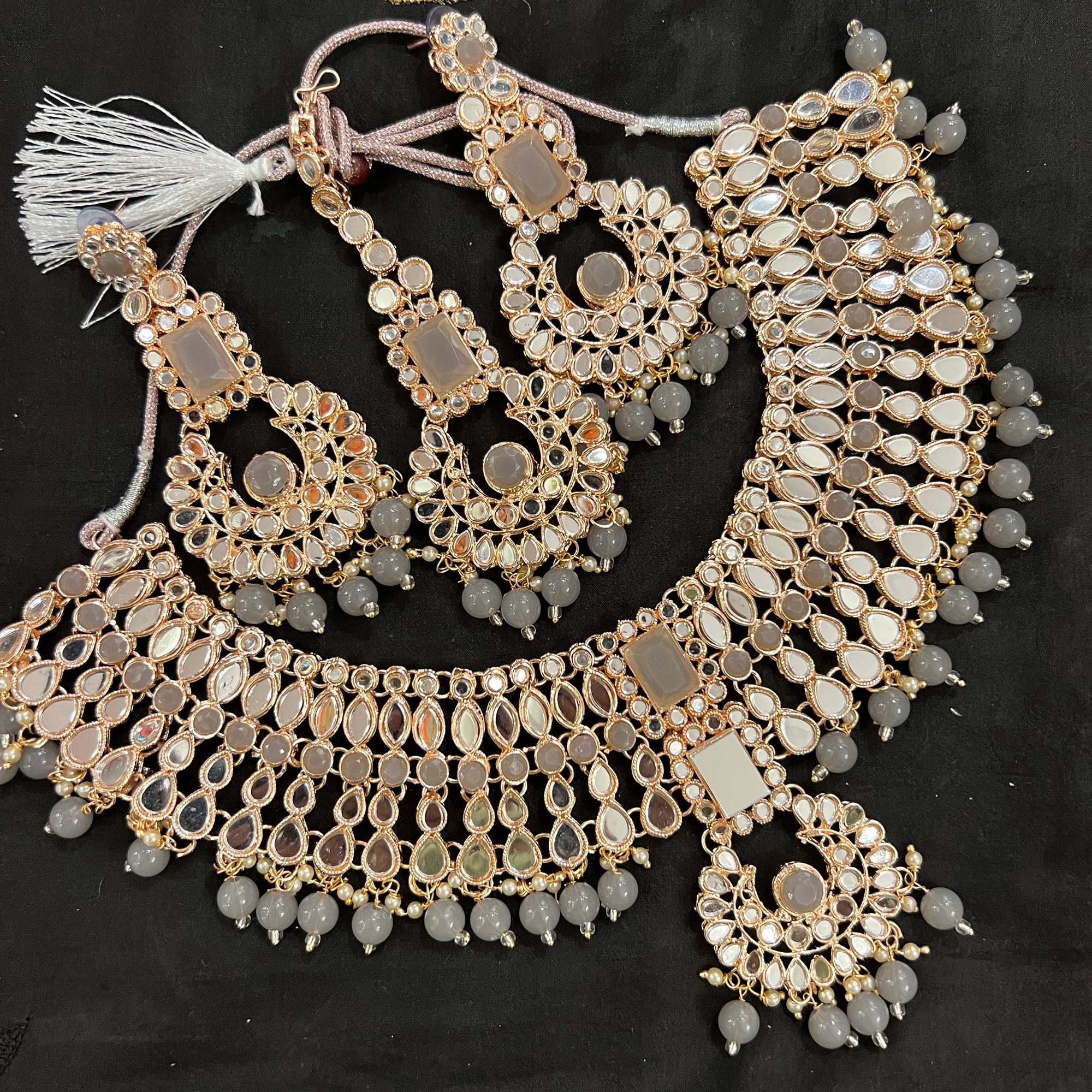 DT Rose Gold Mirror Necklace Sets - Vintage India NYC