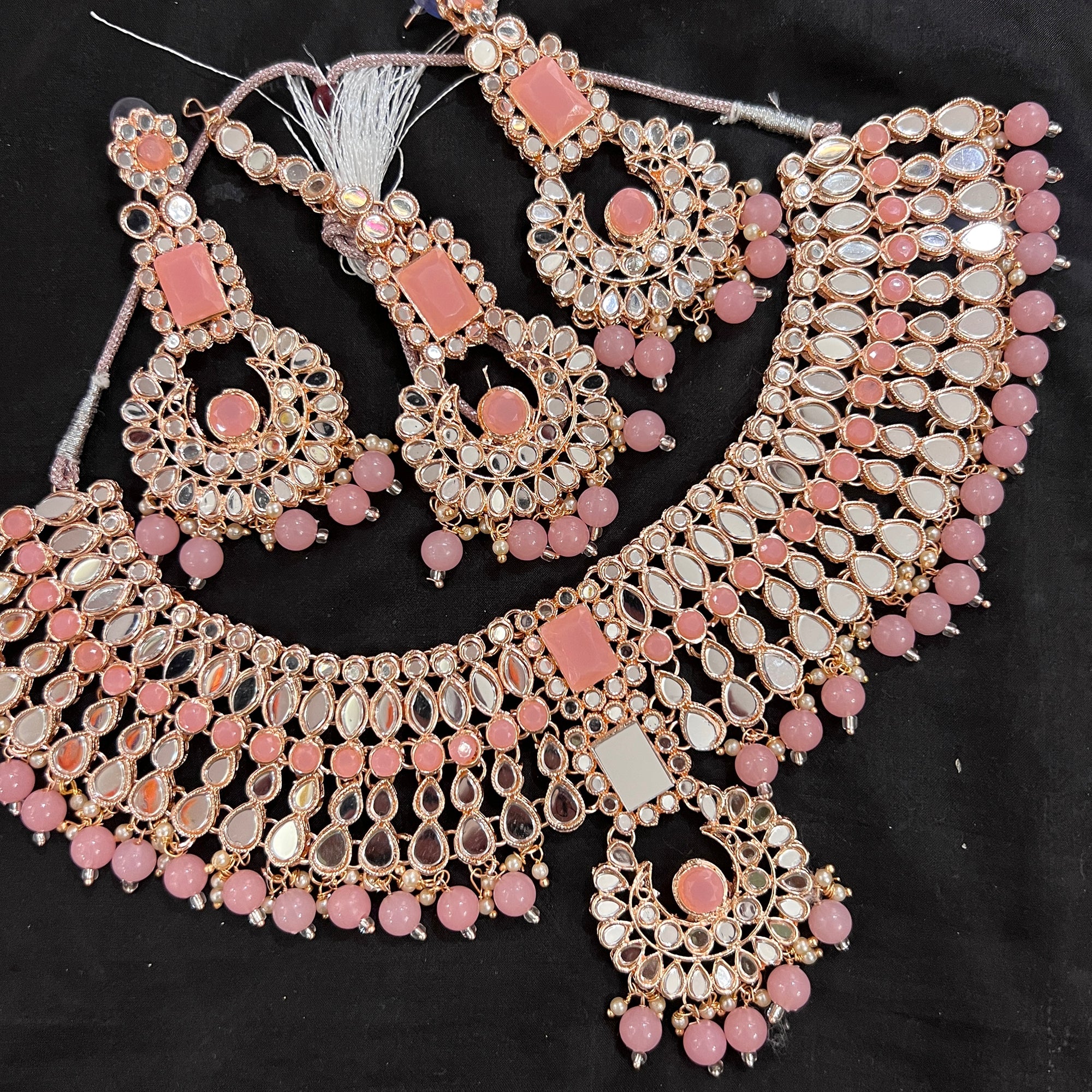 DT Rose Gold Mirror Necklace Sets - Vintage India NYC