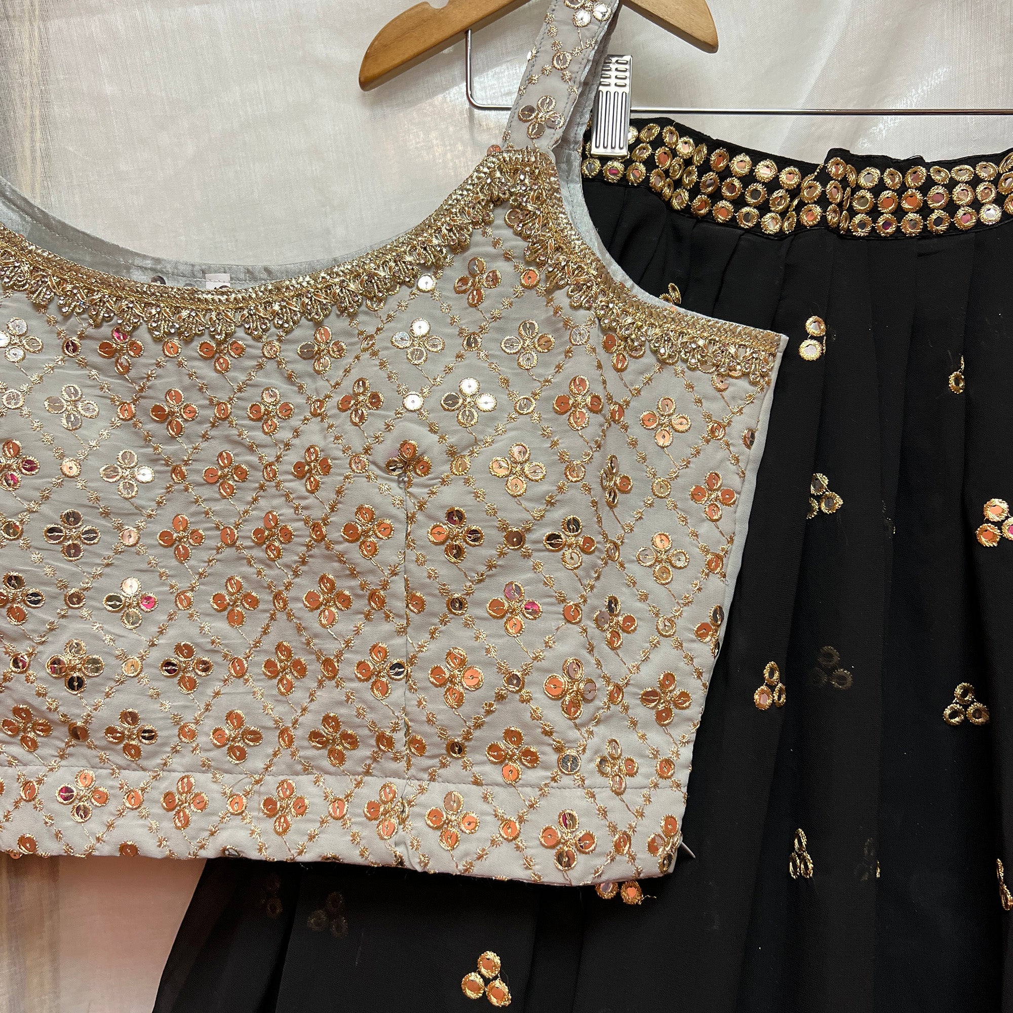 DT Georgette Lehenga Set-4 Colors - Vintage India NYC