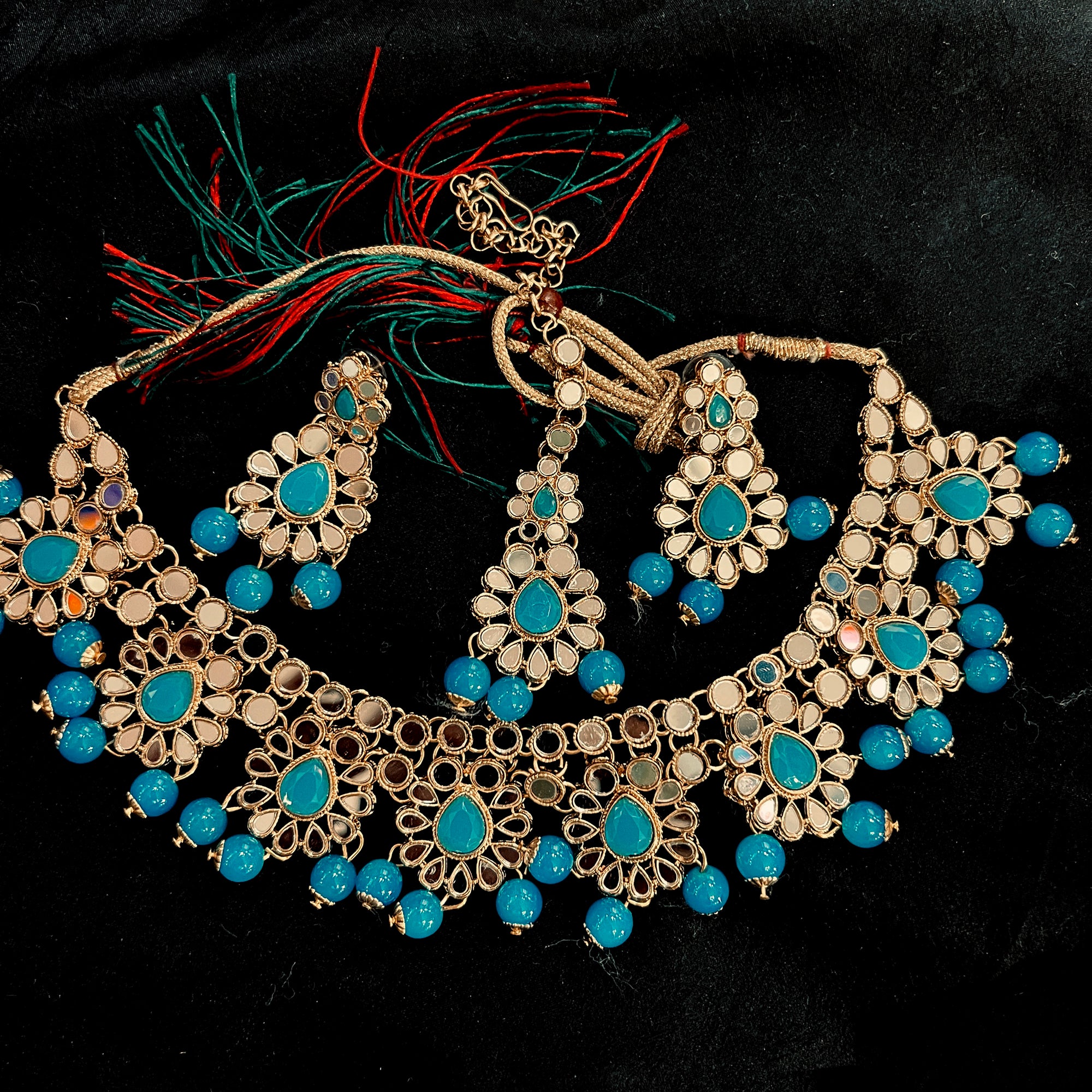 DT Floral Mirror Necklace Sets - Vintage India NYC