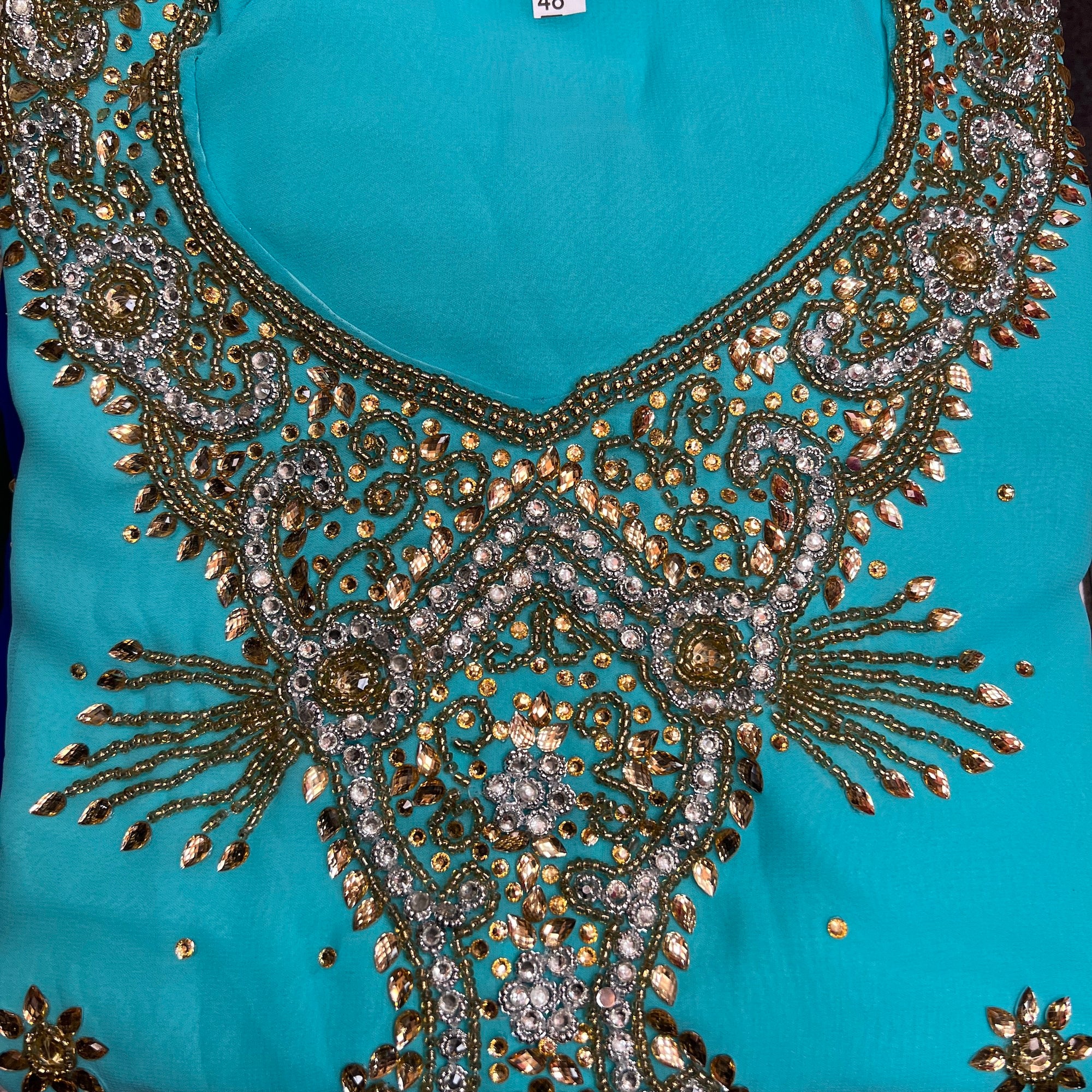 DT Georgette Kurti Size 44 - Vintage India NYC