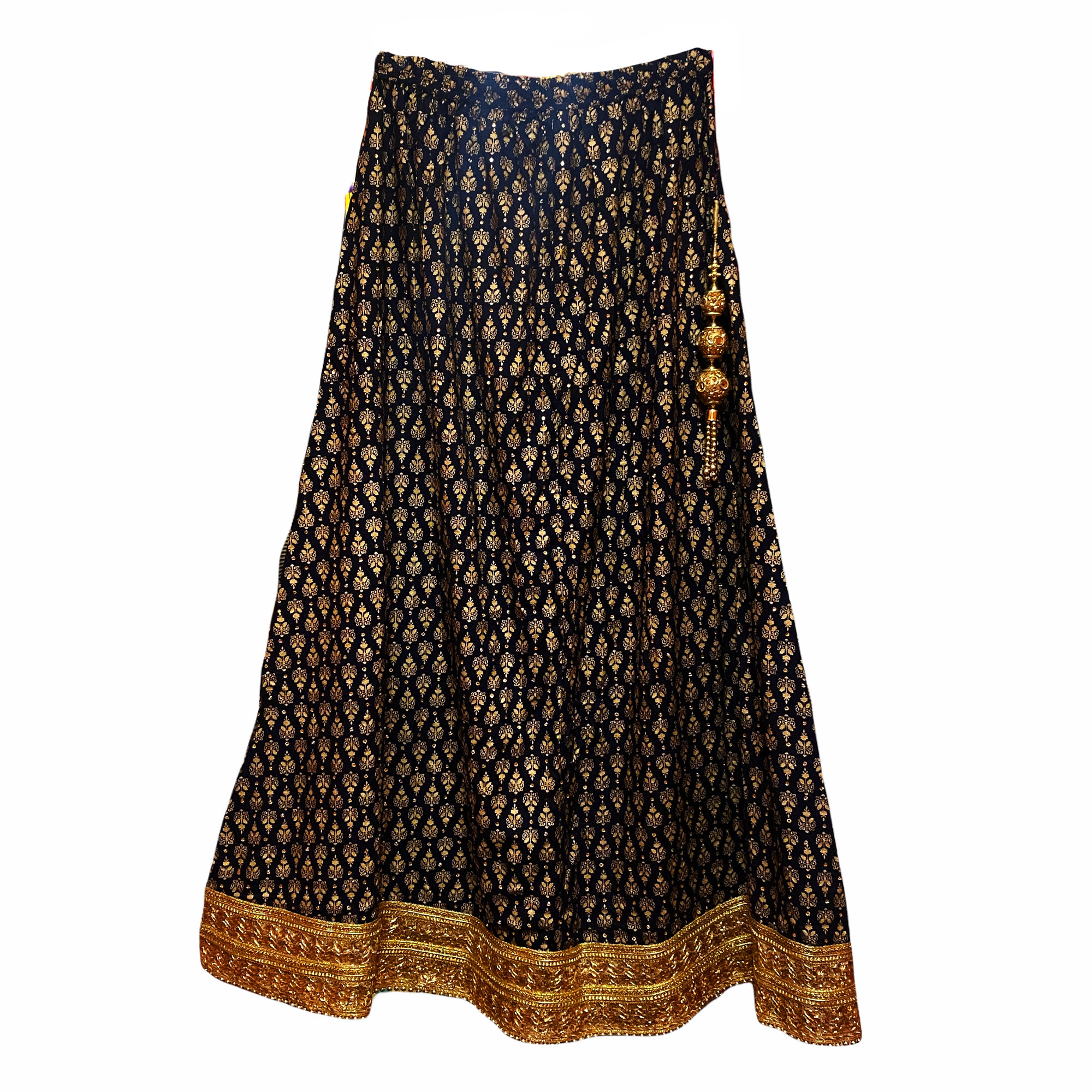 DT Gold Block Print Lehengas-7 Colors - Vintage India NYC