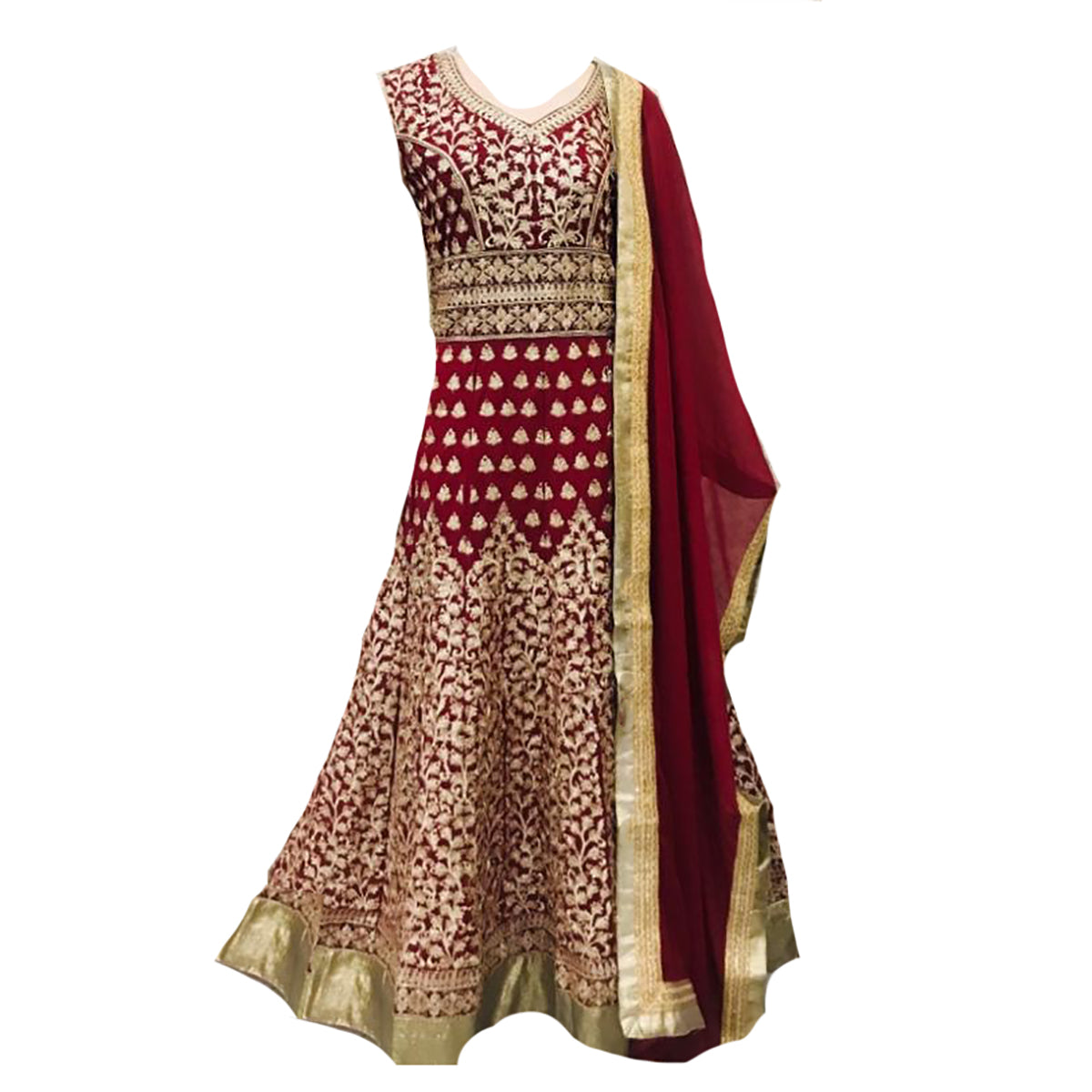 DT Full Work Anarkali Gown - Vintage India NYC