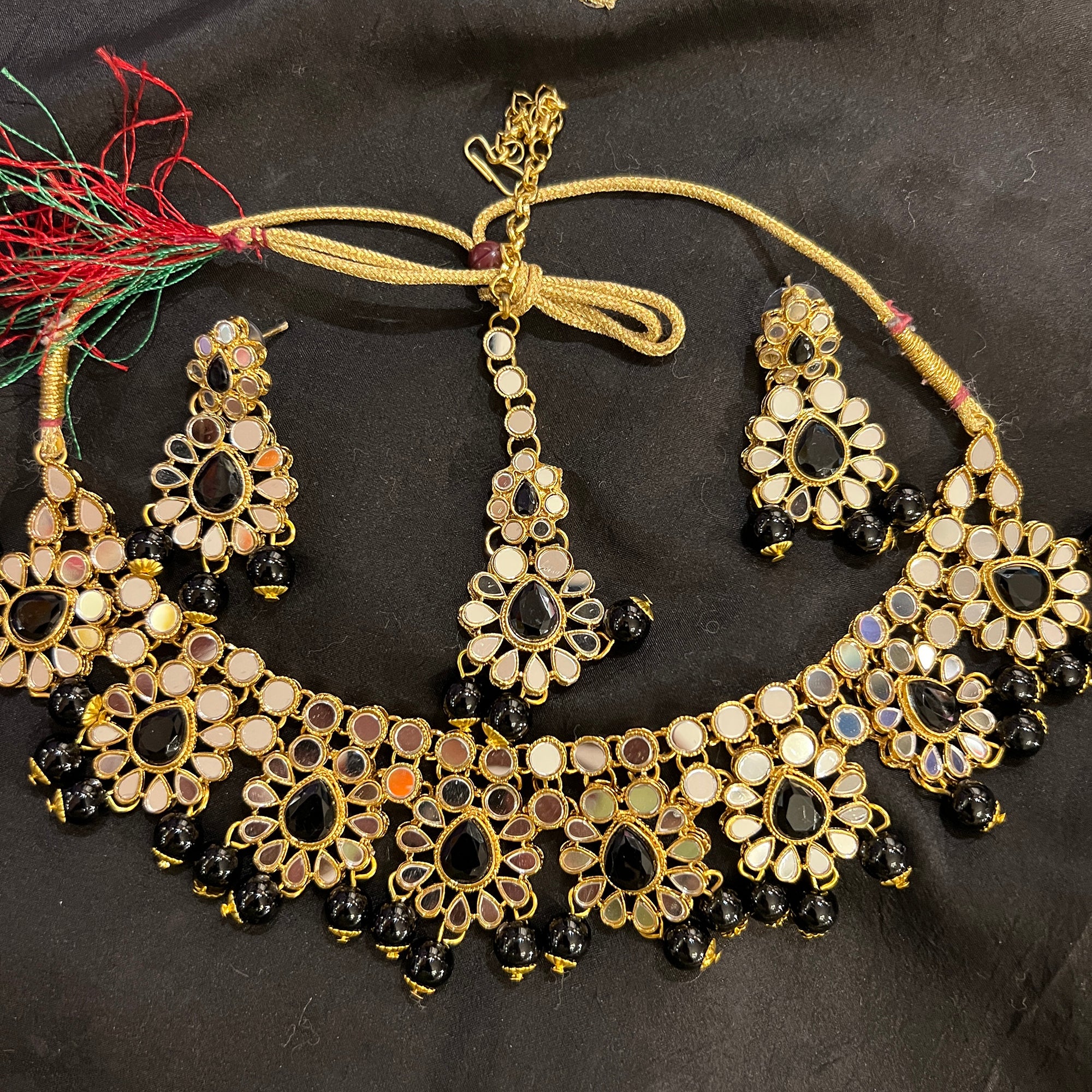 DT Floral Mirror Necklace Sets - Vintage India NYC