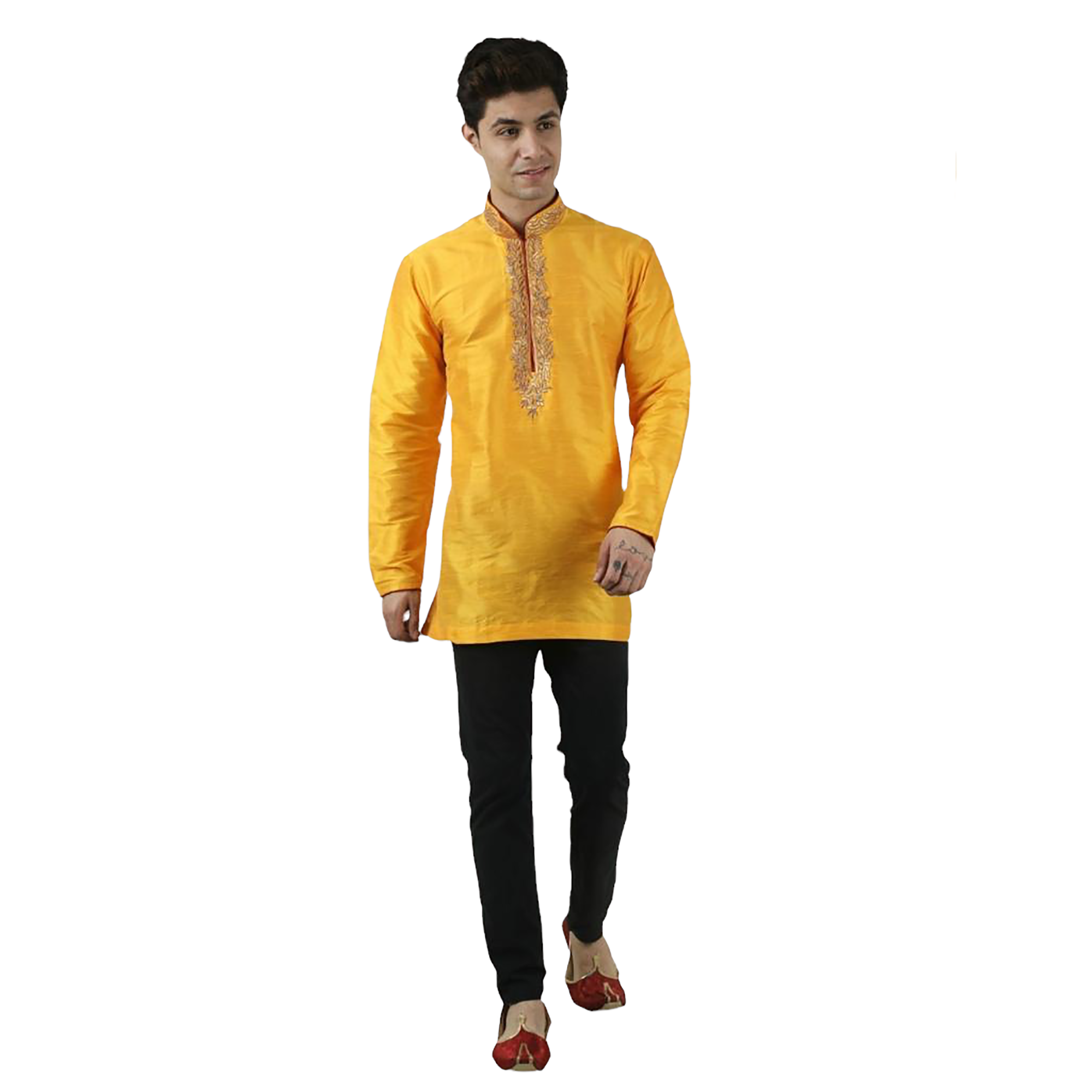 DT Yellow Short Kurta - Vintage India NYC