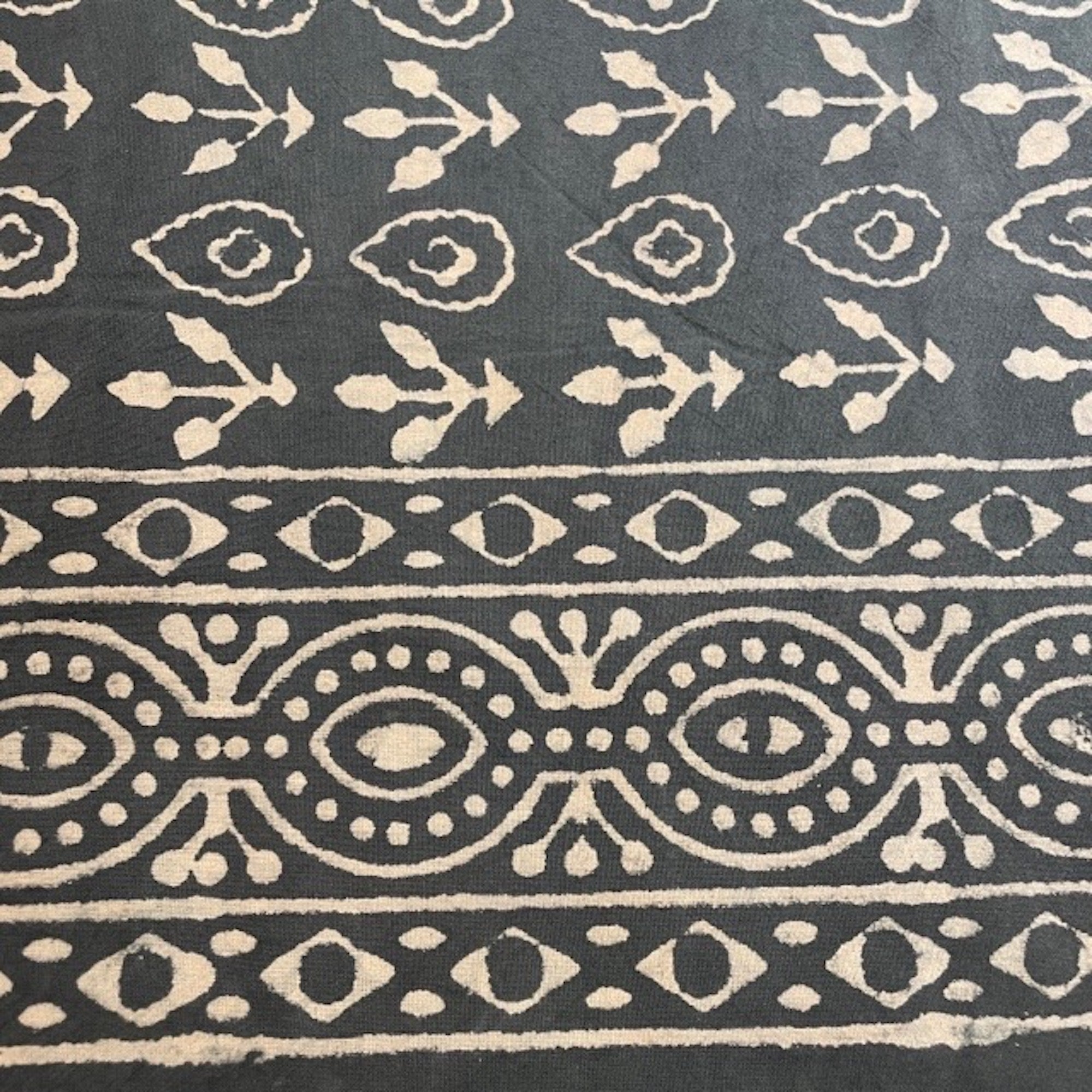 Queen Grey Block Print Bedcover Collection - Vintage India NYC