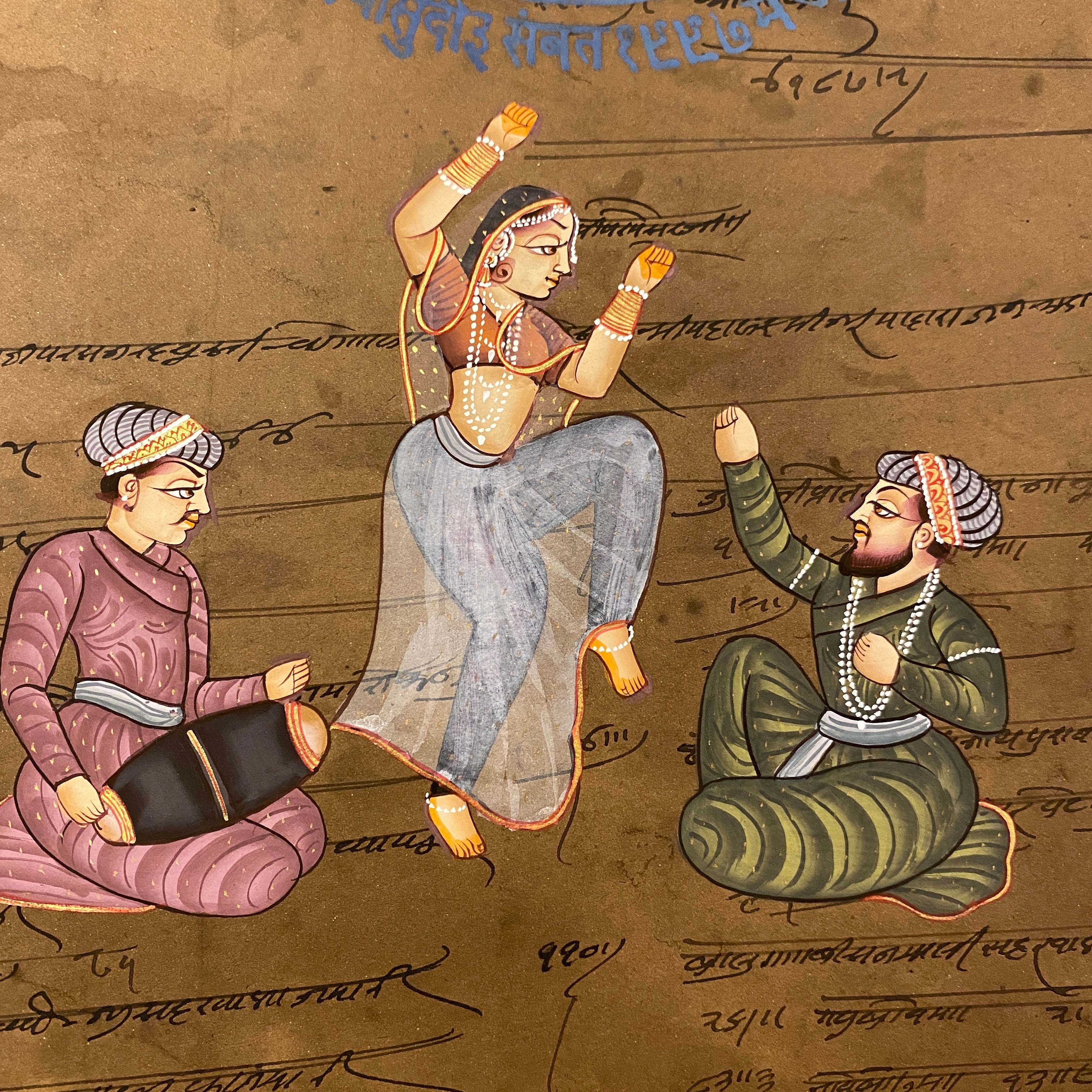 Vintage Hand Painted Court Painting - 10 Styles - Vintage India NYC