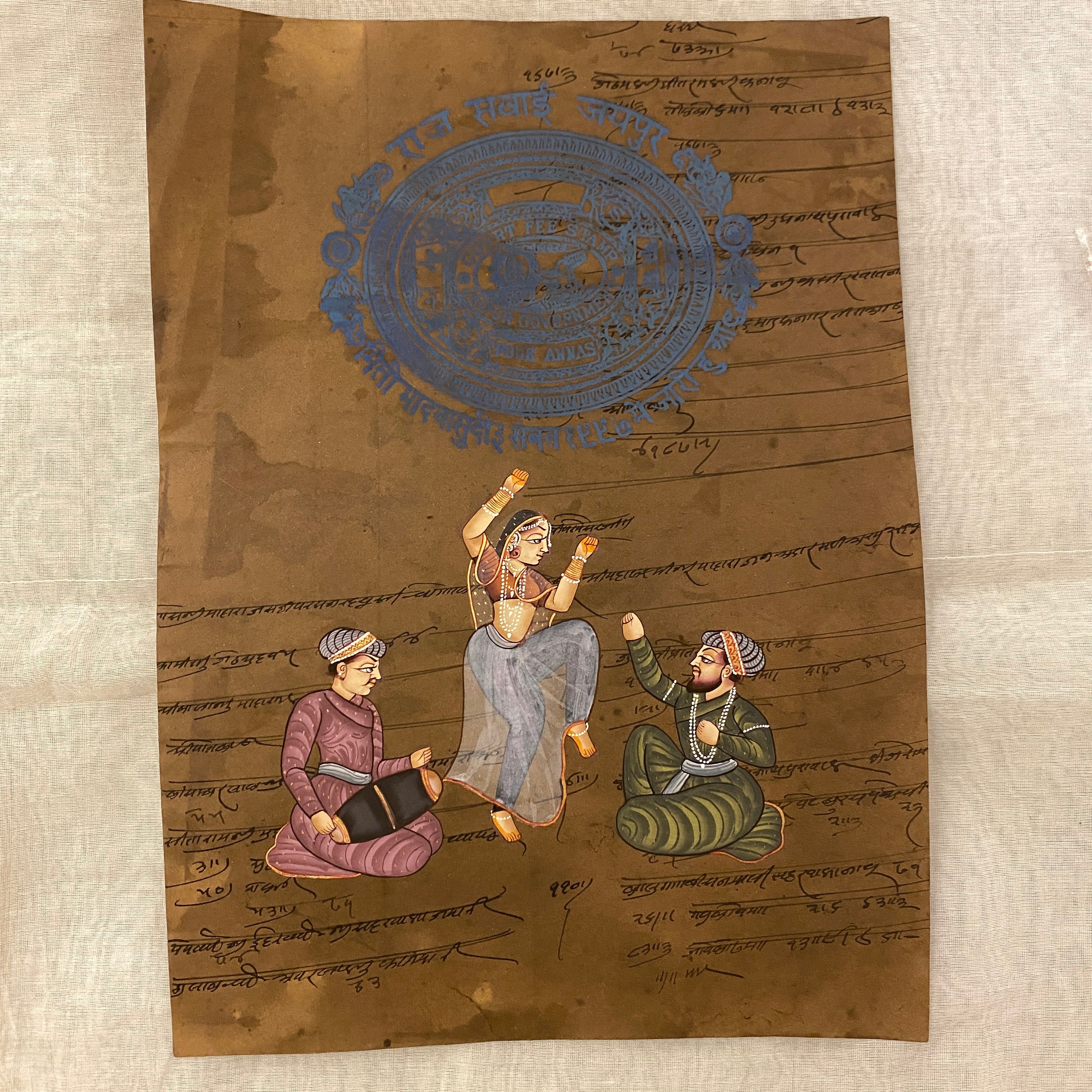 Vintage Hand Painted Court Painting - 10 Styles - Vintage India NYC