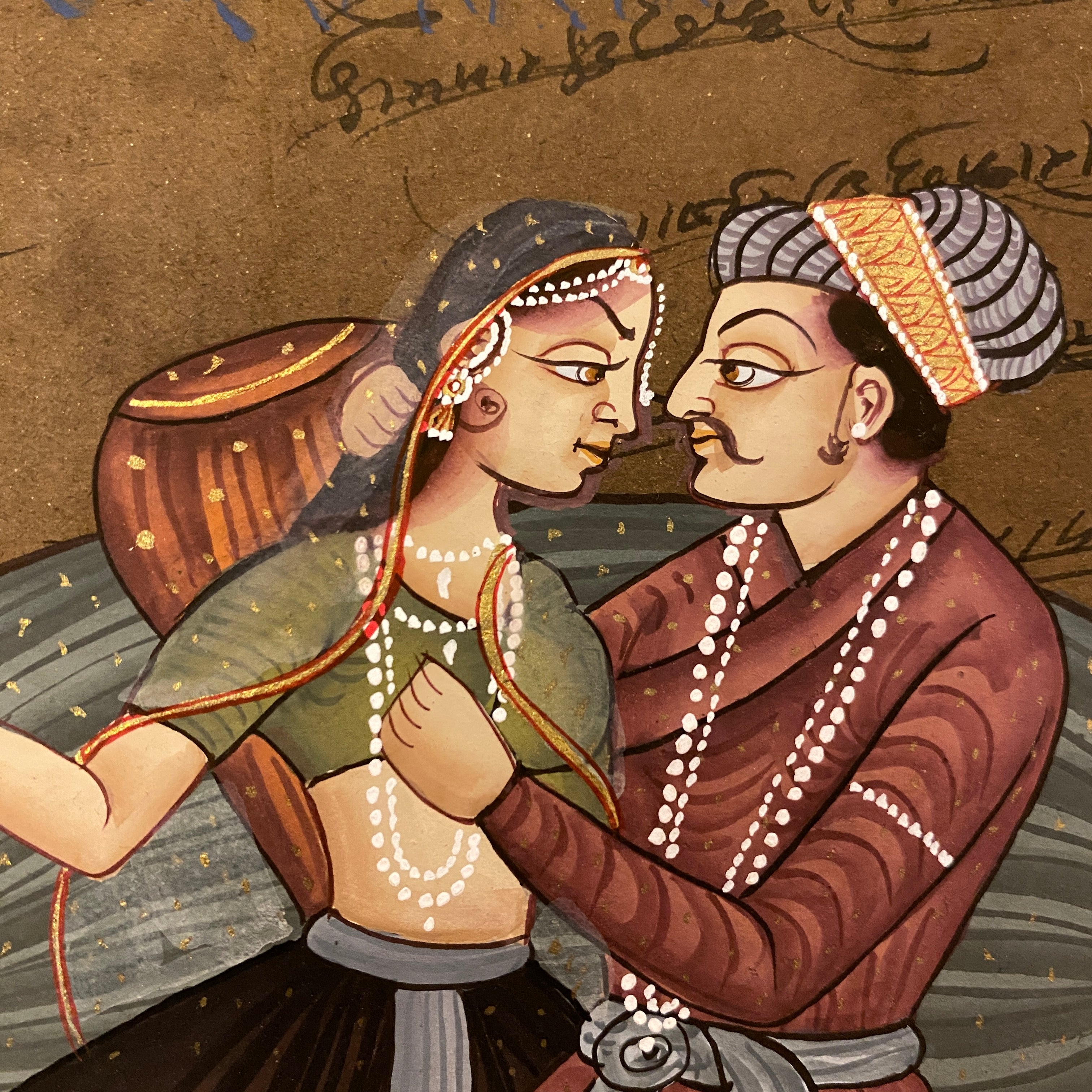 Vintage Hand Painted Court Painting - 10 Styles - Vintage India NYC