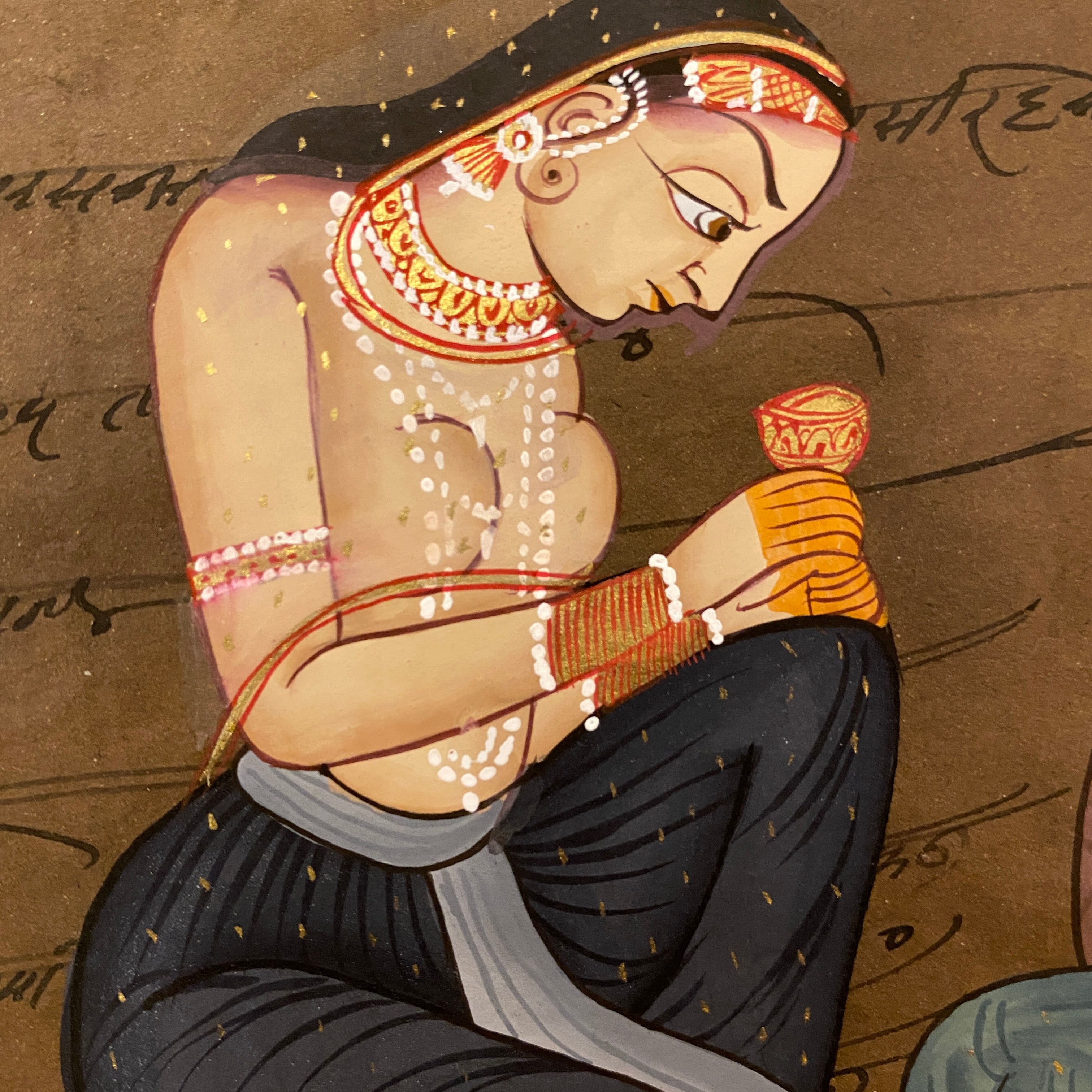 Vintage Hand Painted Court Painting - 10 Styles - Vintage India NYC