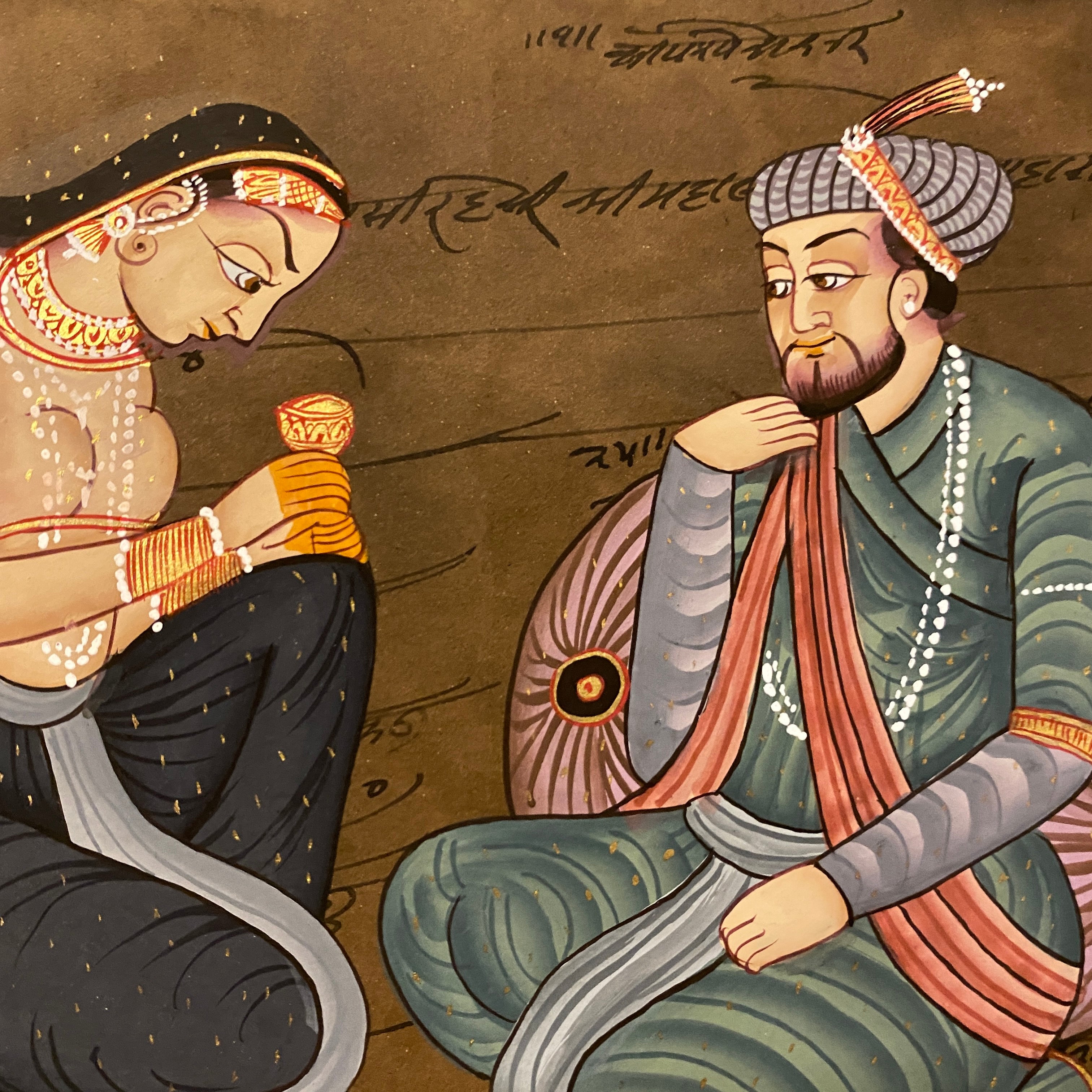 Vintage Hand Painted Court Painting - 10 Styles - Vintage India NYC