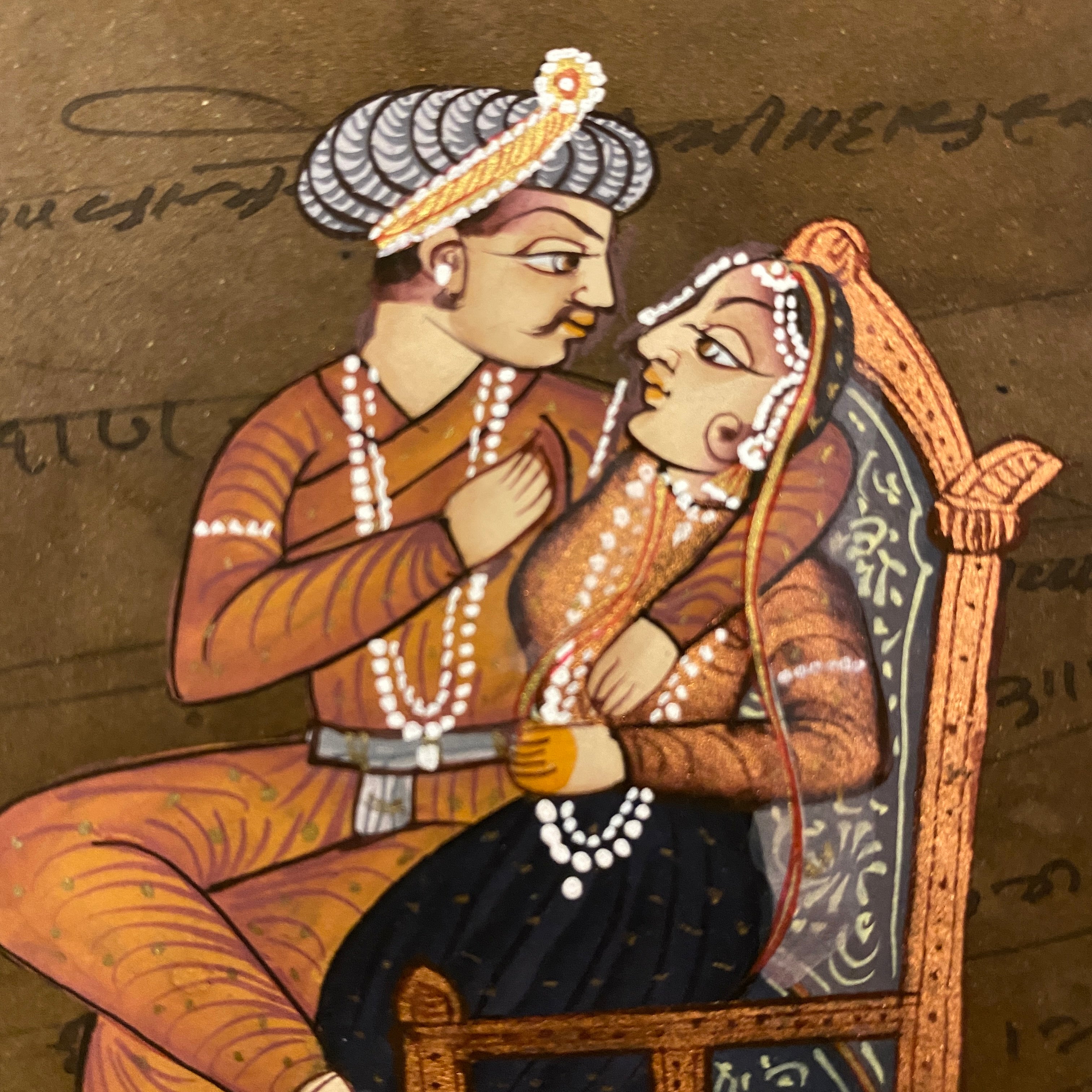 Vintage Hand Painted Court Painting - 10 Styles - Vintage India NYC