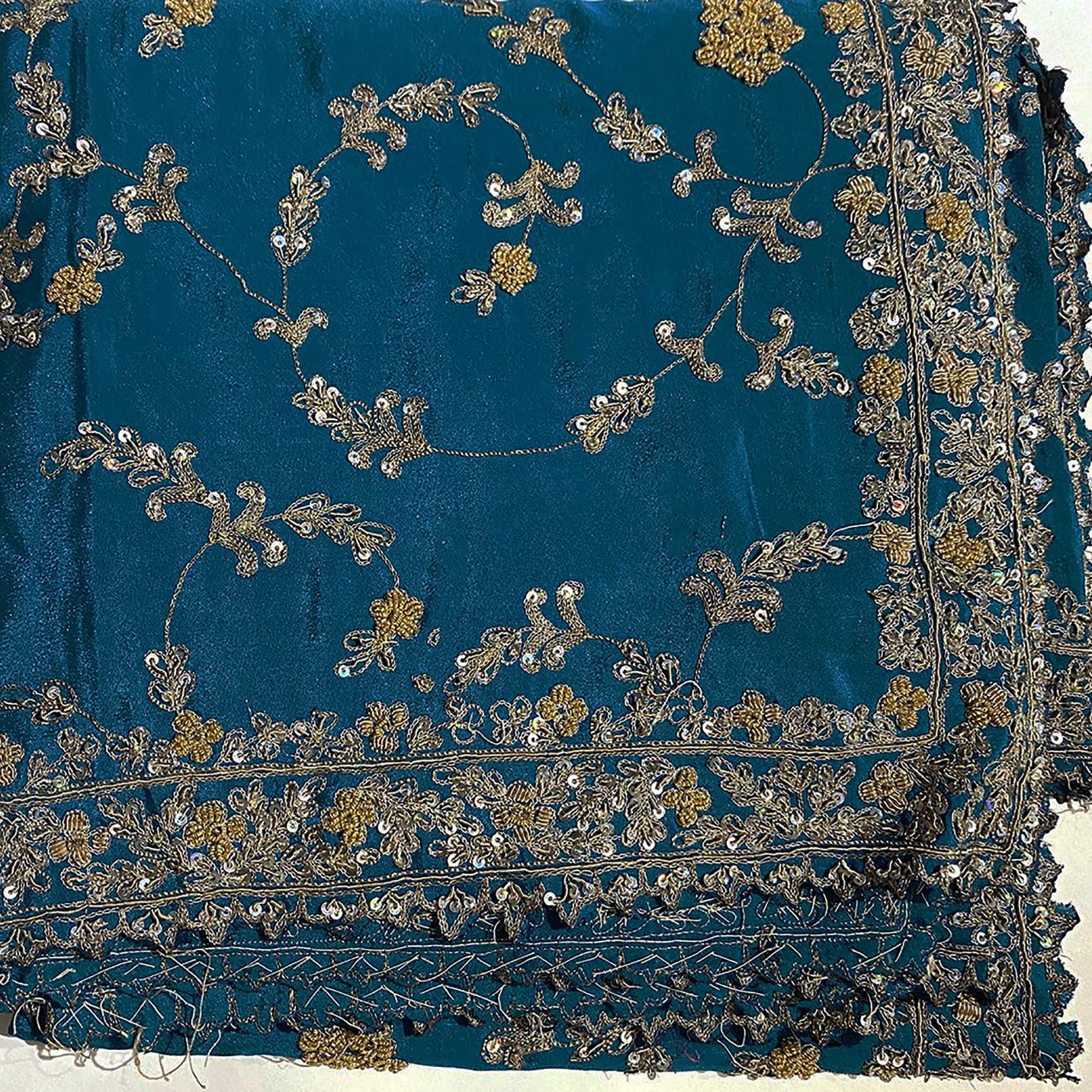 Vintage Heavy Work Dupatta Scarf 6893 - Vintage India NYC