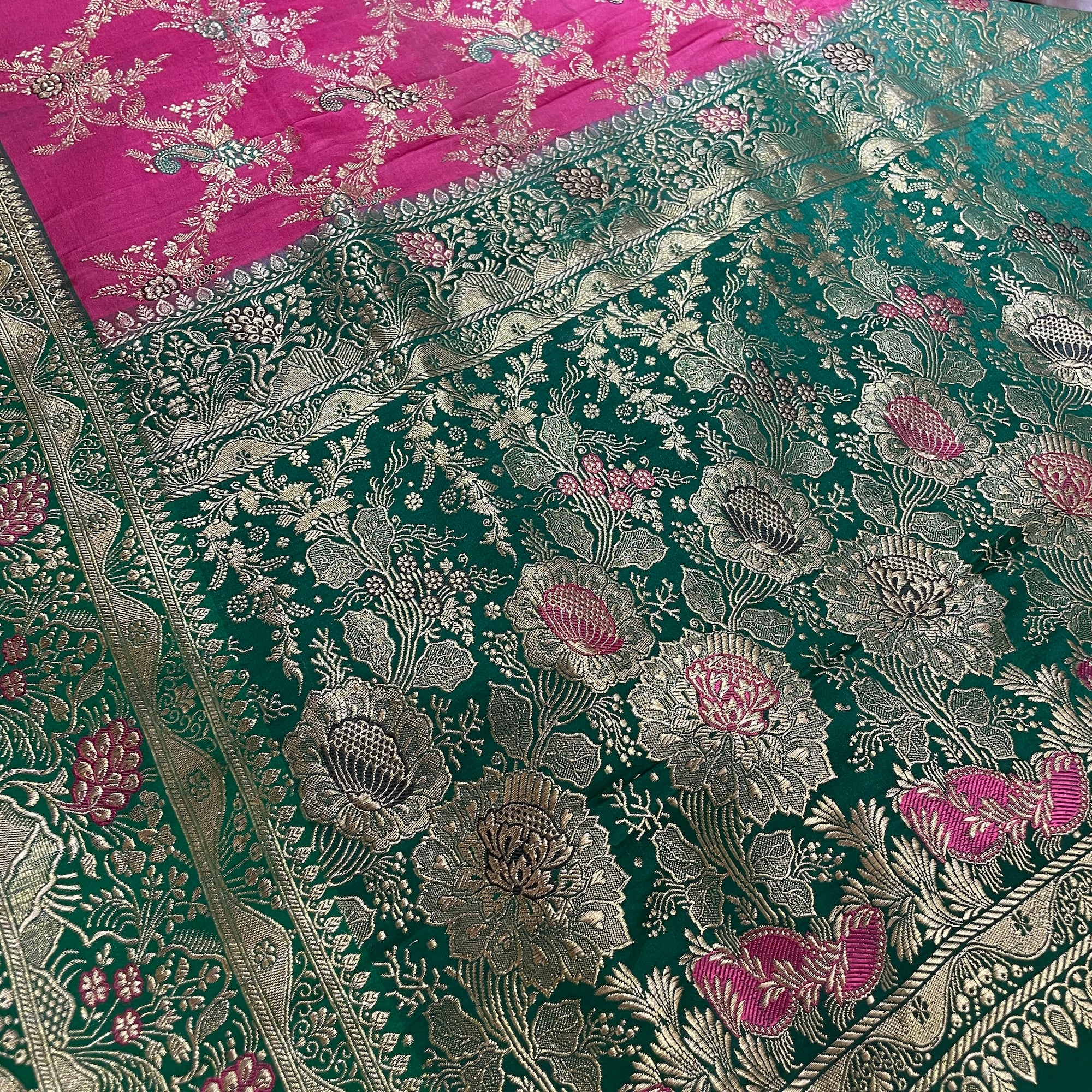 Vintage Banarasi Saree w Blouse Piece-804 - Vintage India NYC