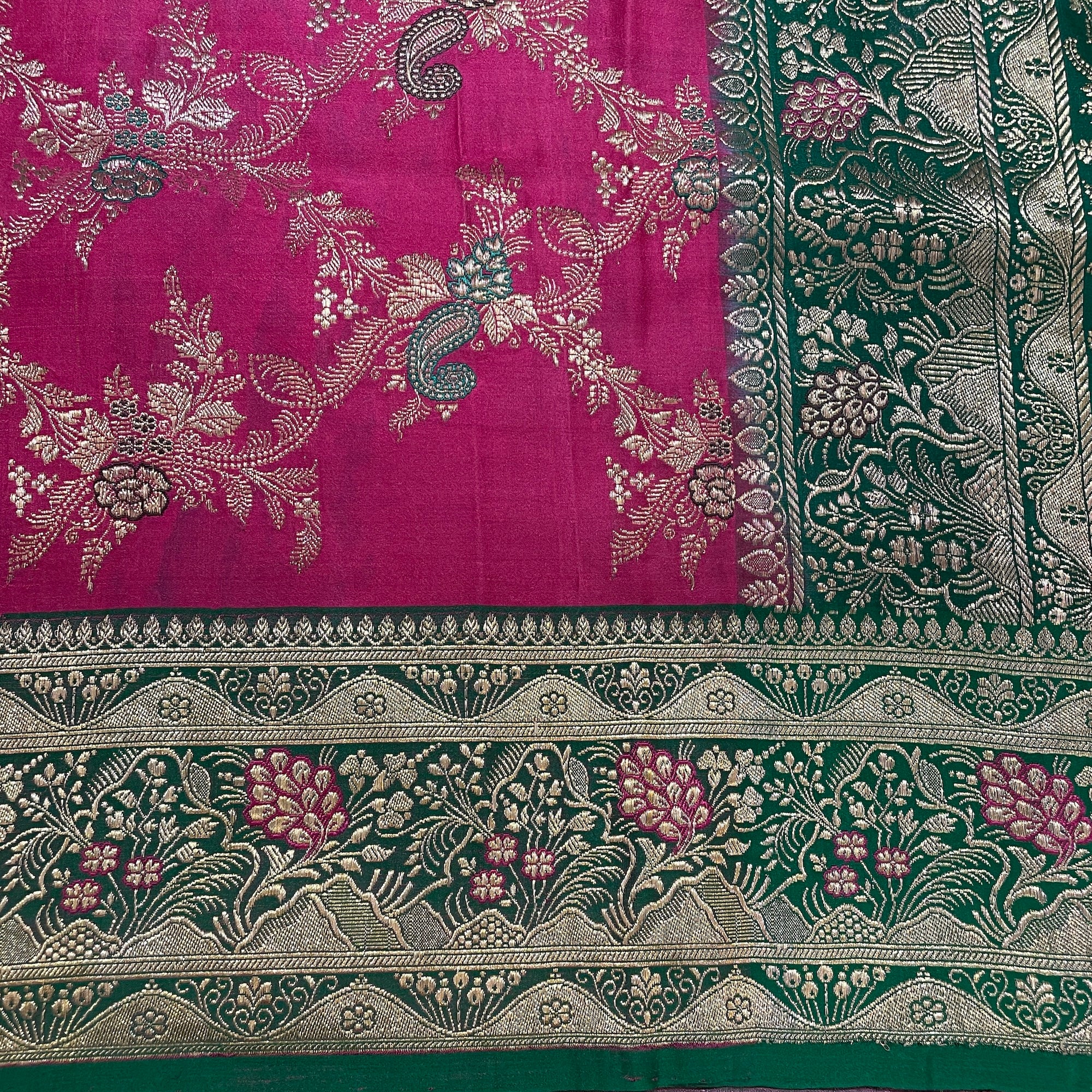 Vintage Banarasi Saree w Blouse Piece-804 - Vintage India NYC