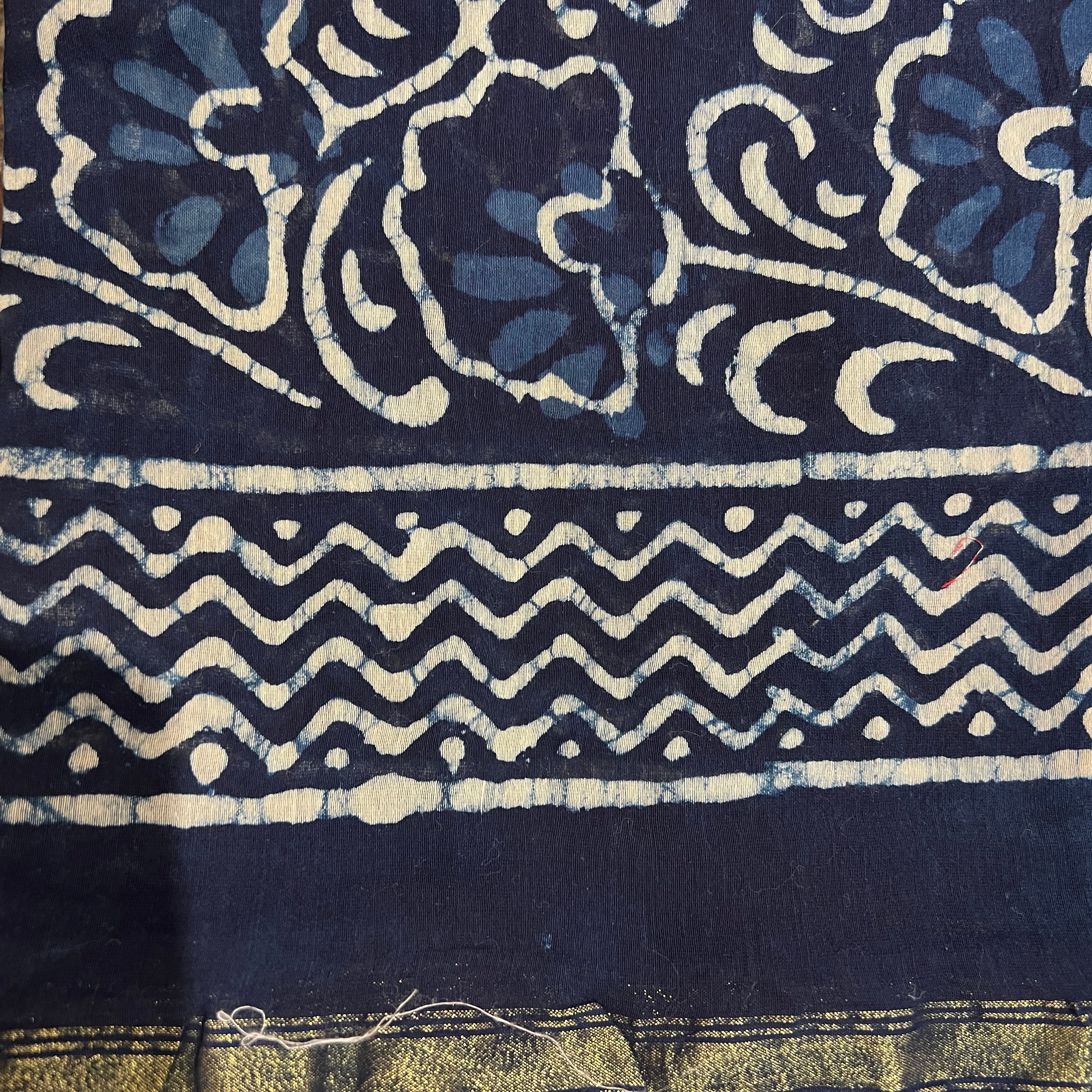 Block Print Sarong/Scarves-Blues - Vintage India NYC