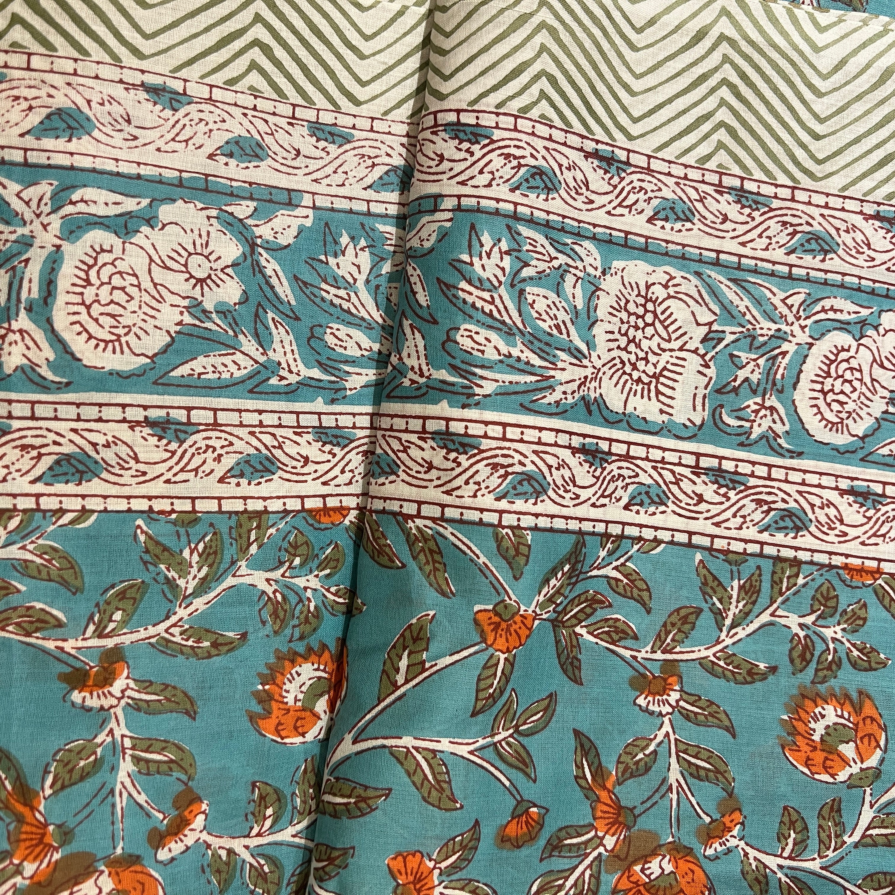 Block Print Sarong/Scarves-Blues - Vintage India NYC