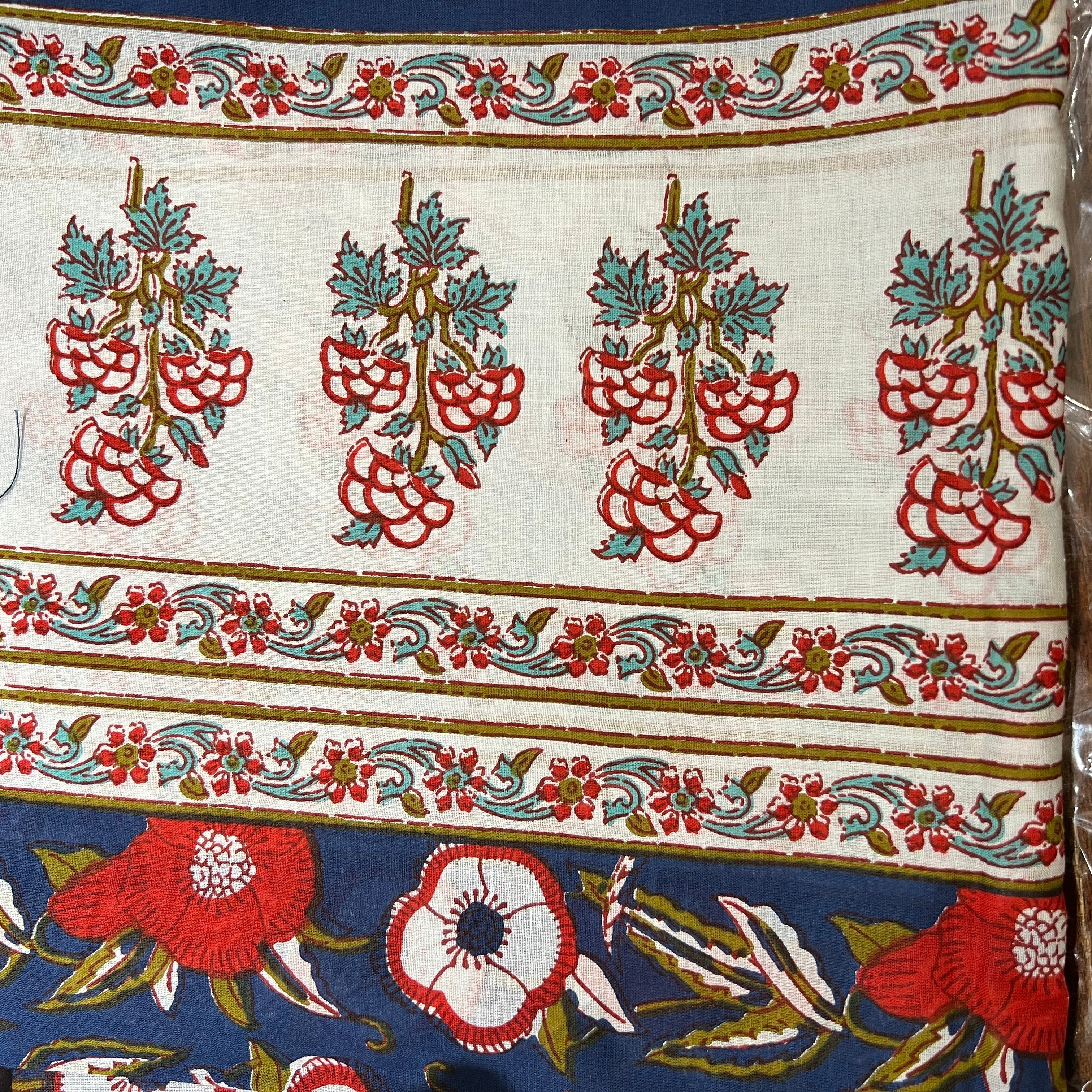 Block Print Sarong/Scarves-Blues - Vintage India NYC
