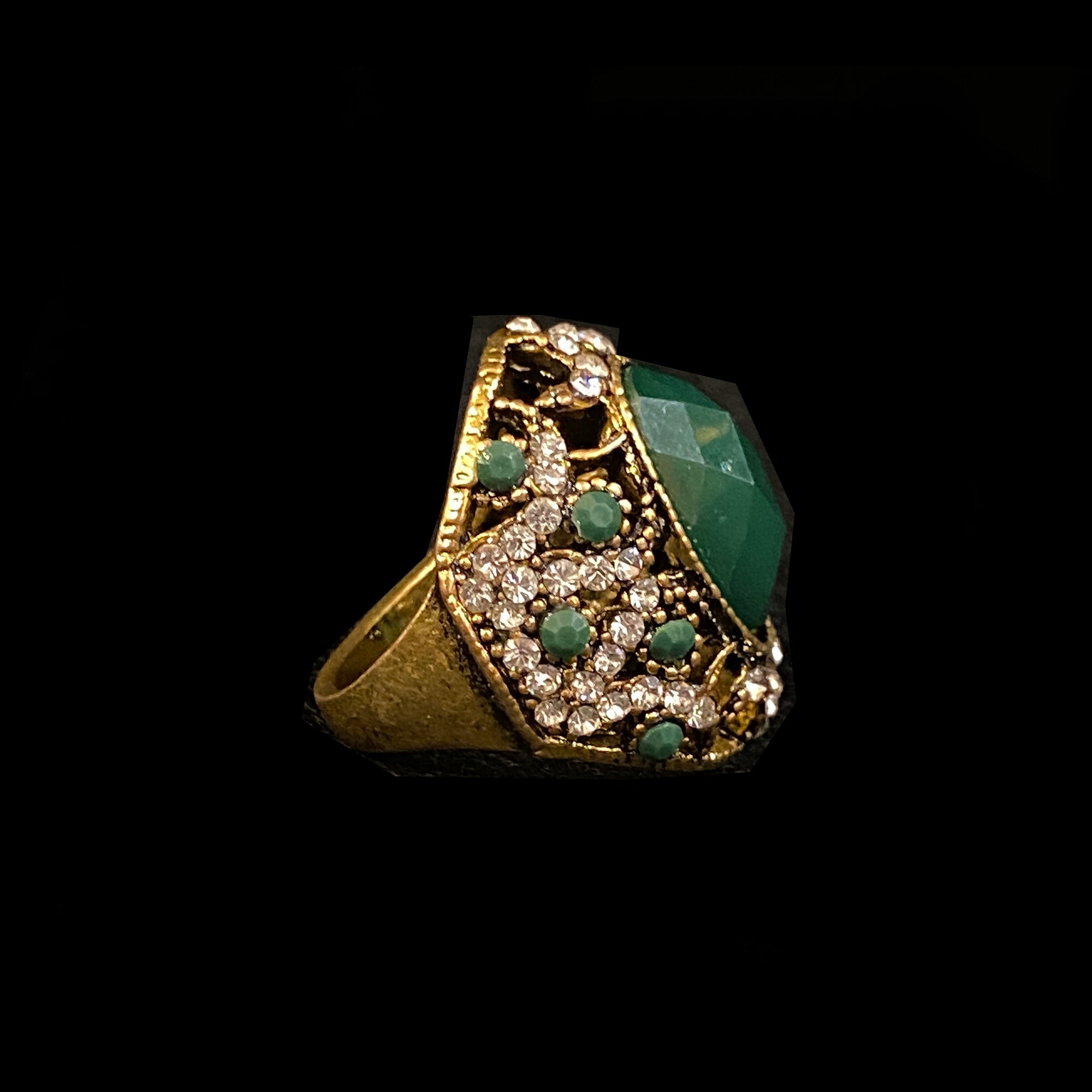 Green Cocktail Ring-3 styles - Vintage India NYC