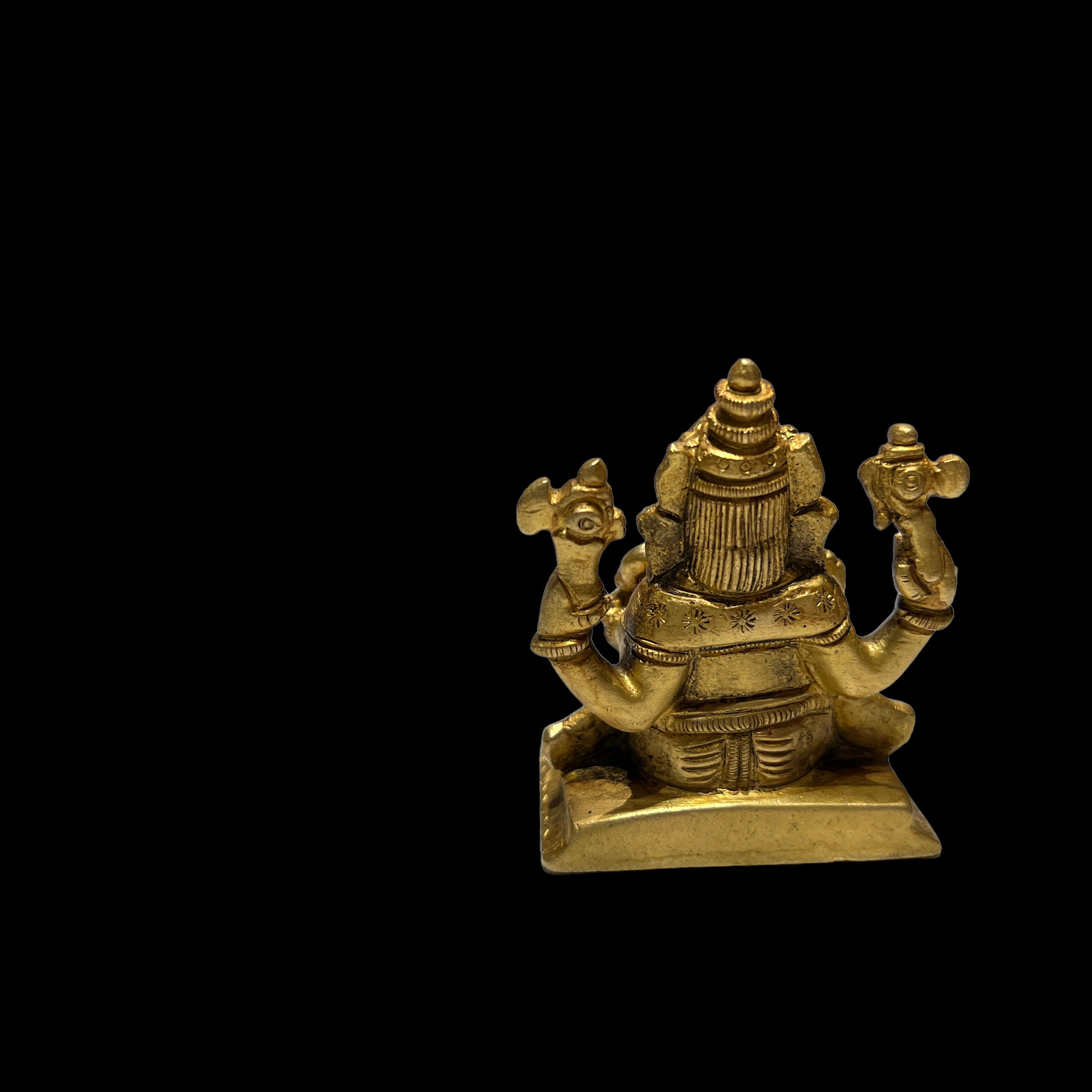GM Brass Ganesh 240=2 7/8 in - Vintage India NYC