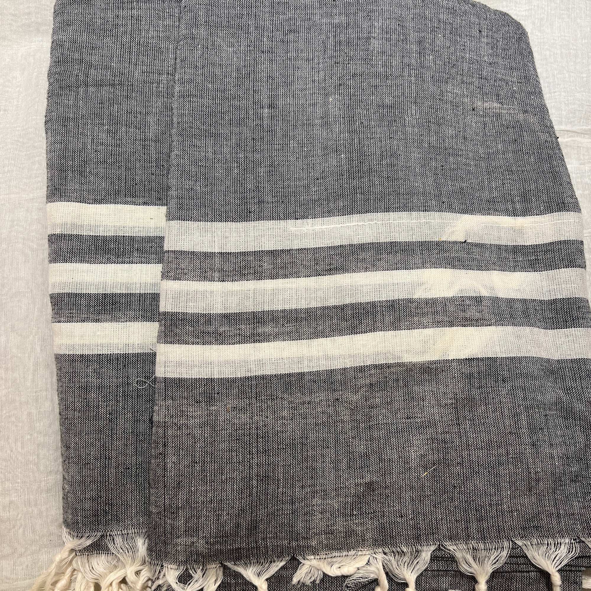 Handwoven Striped Cotton Khadi Shawls-4 Colors - Vintage India NYC