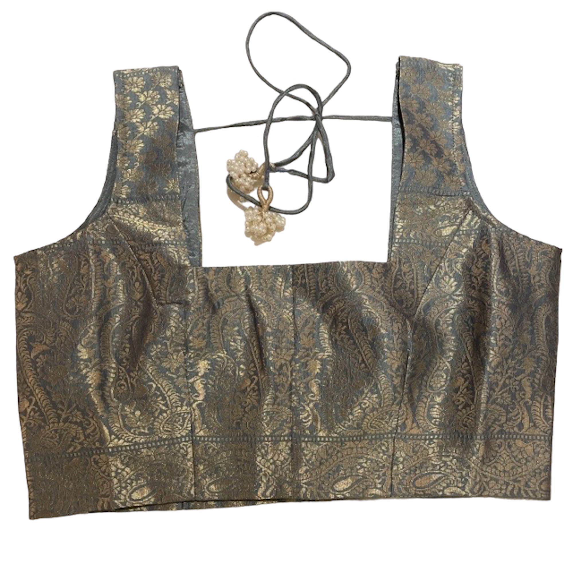 Brocade Saree Blouses-Size 36 - Vintage India NYC