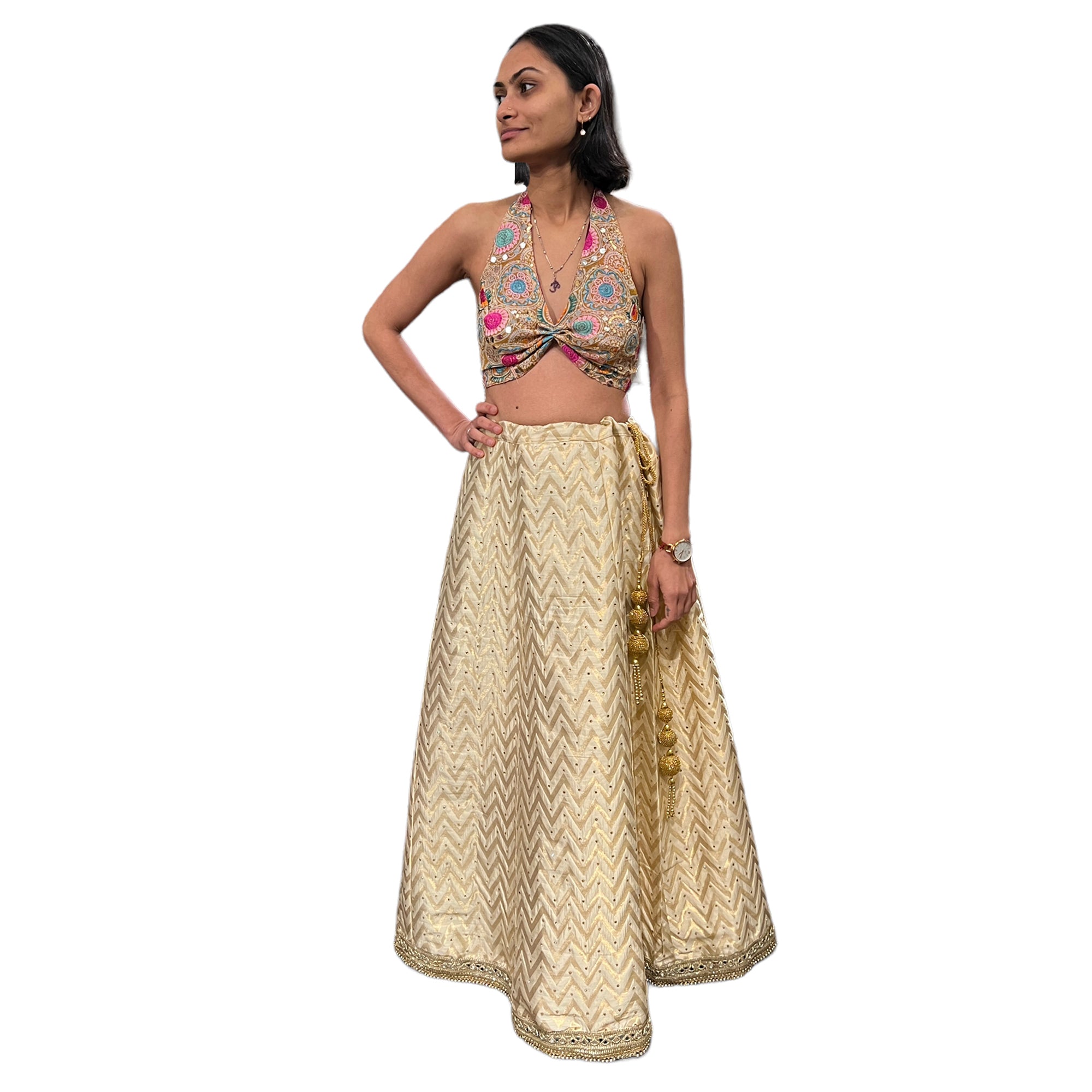 Reversible Halter Blouse-2 Styles - Vintage India NYC