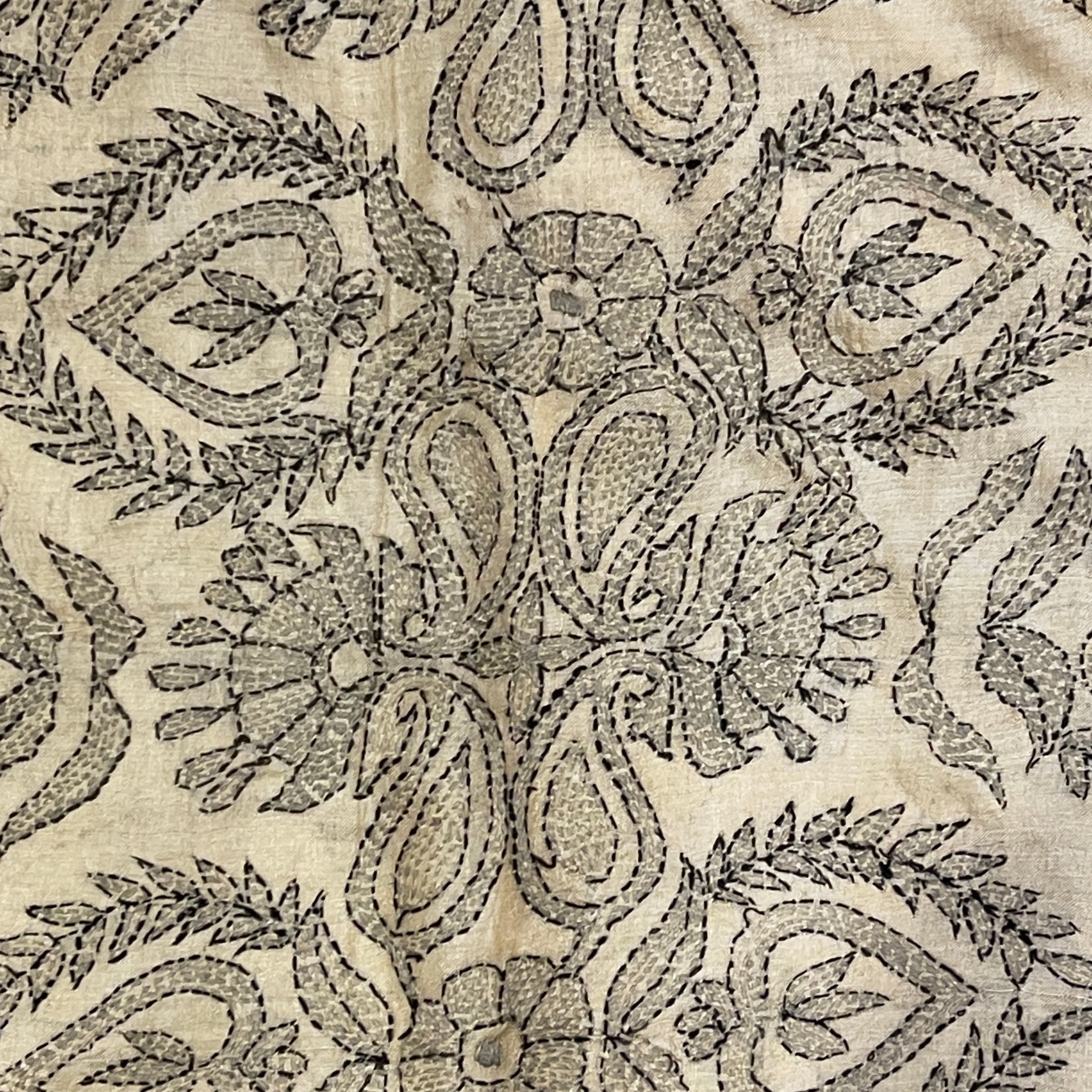 Vintage Katha Work Silk Saree - Vintage India NYC